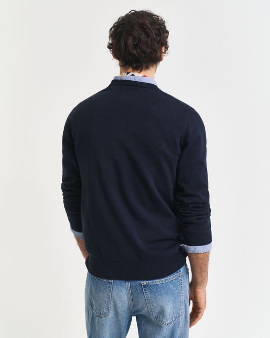Klassischer Baumwoll-V-Pullover