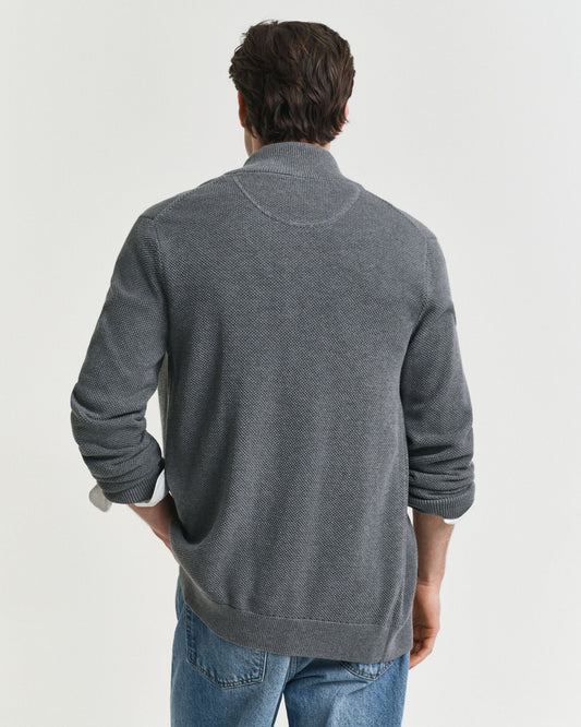 Cardigan aus Baumwoll-Piqué mit Reißverschluss