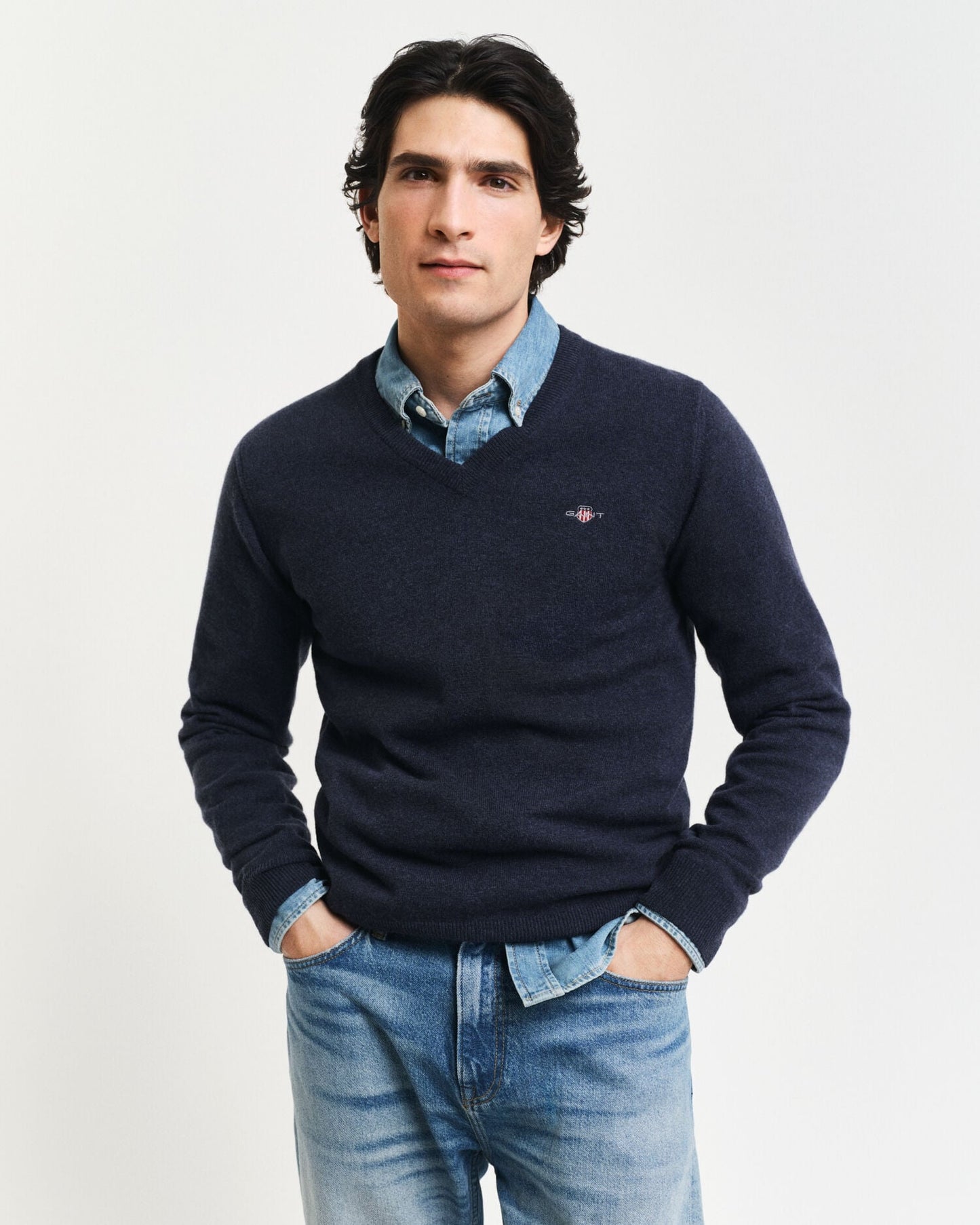 Feinster Lambswool V-Pullover