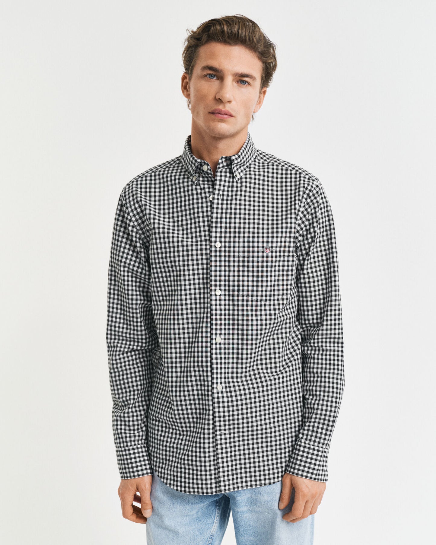 Chemise Popeline Classique Vichy Coupe Droite