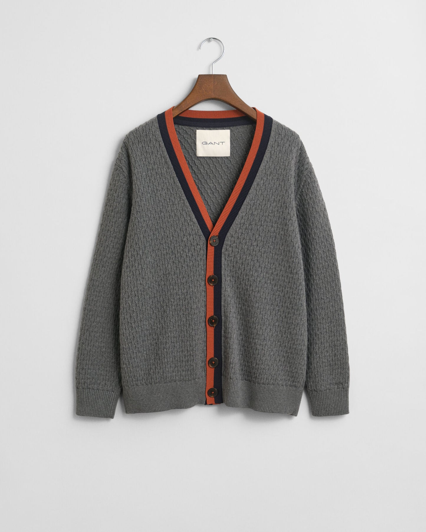 Gilet en coton texturé contrasté
