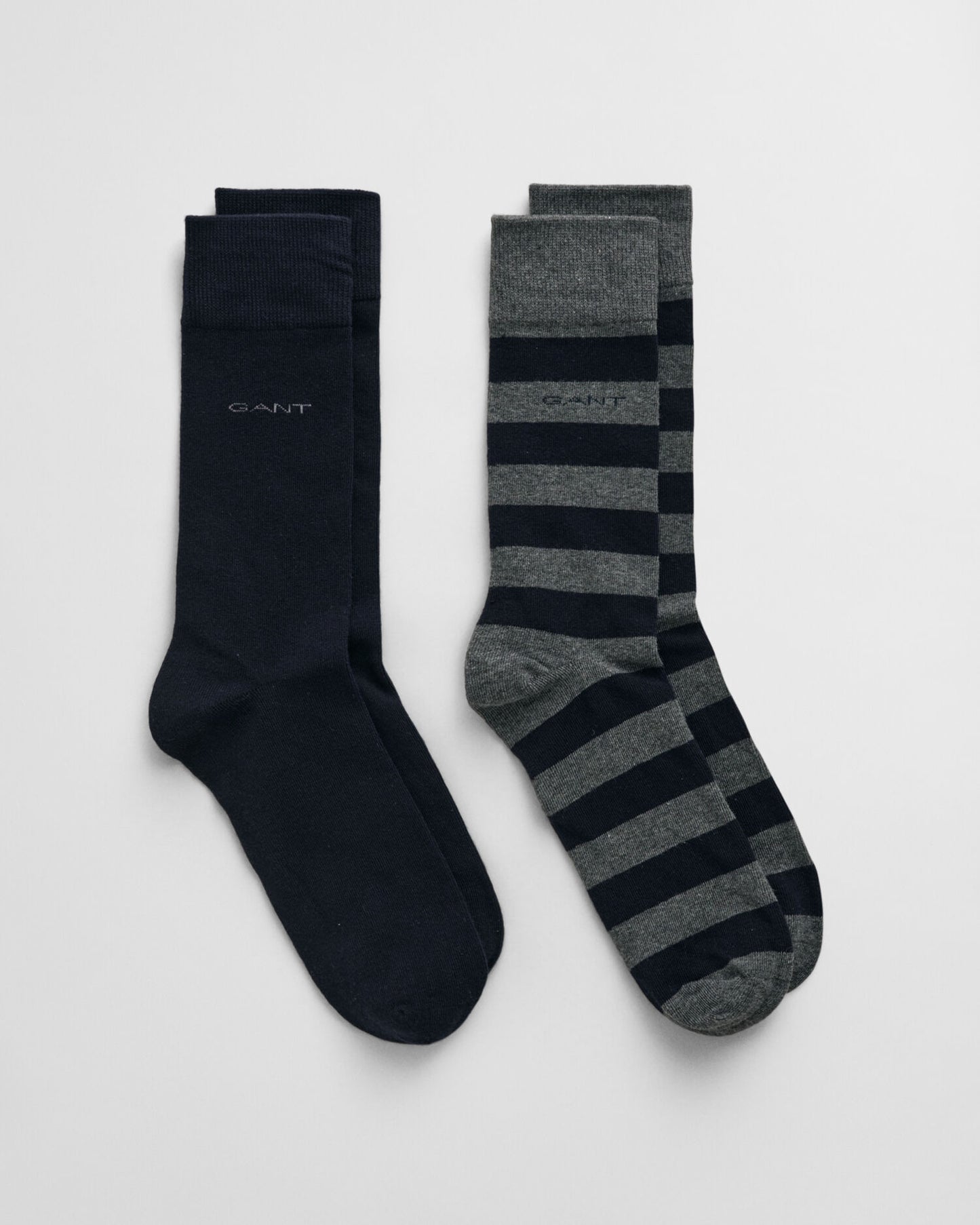 Lot de 2 paires de chaussettes unies et rayées