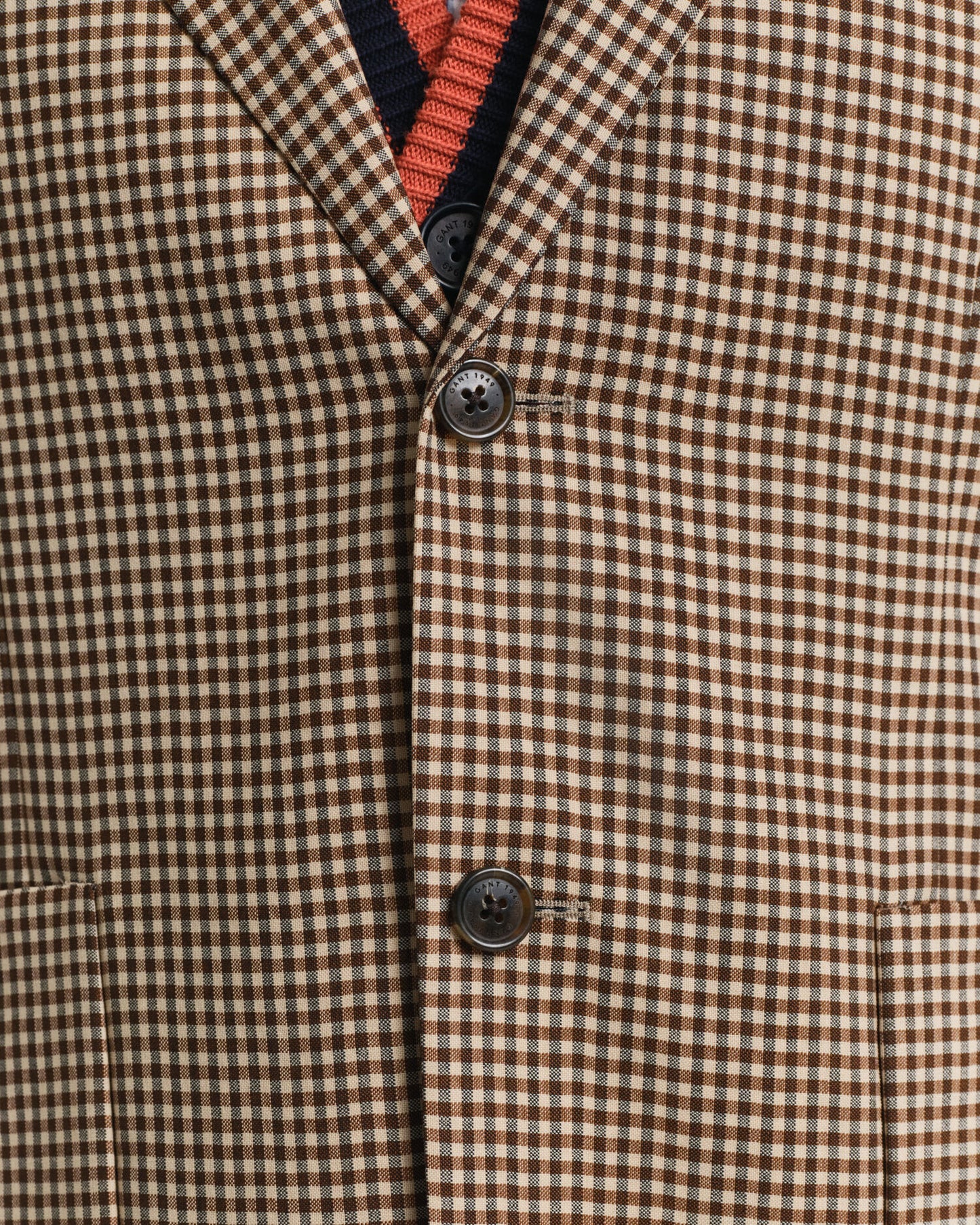 Relaxed Fit Gingham Checked Blazer