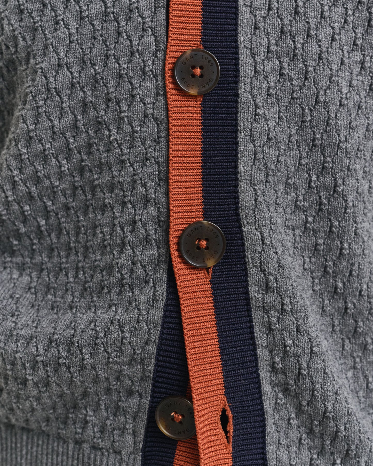 Gilet en coton texturé contrasté