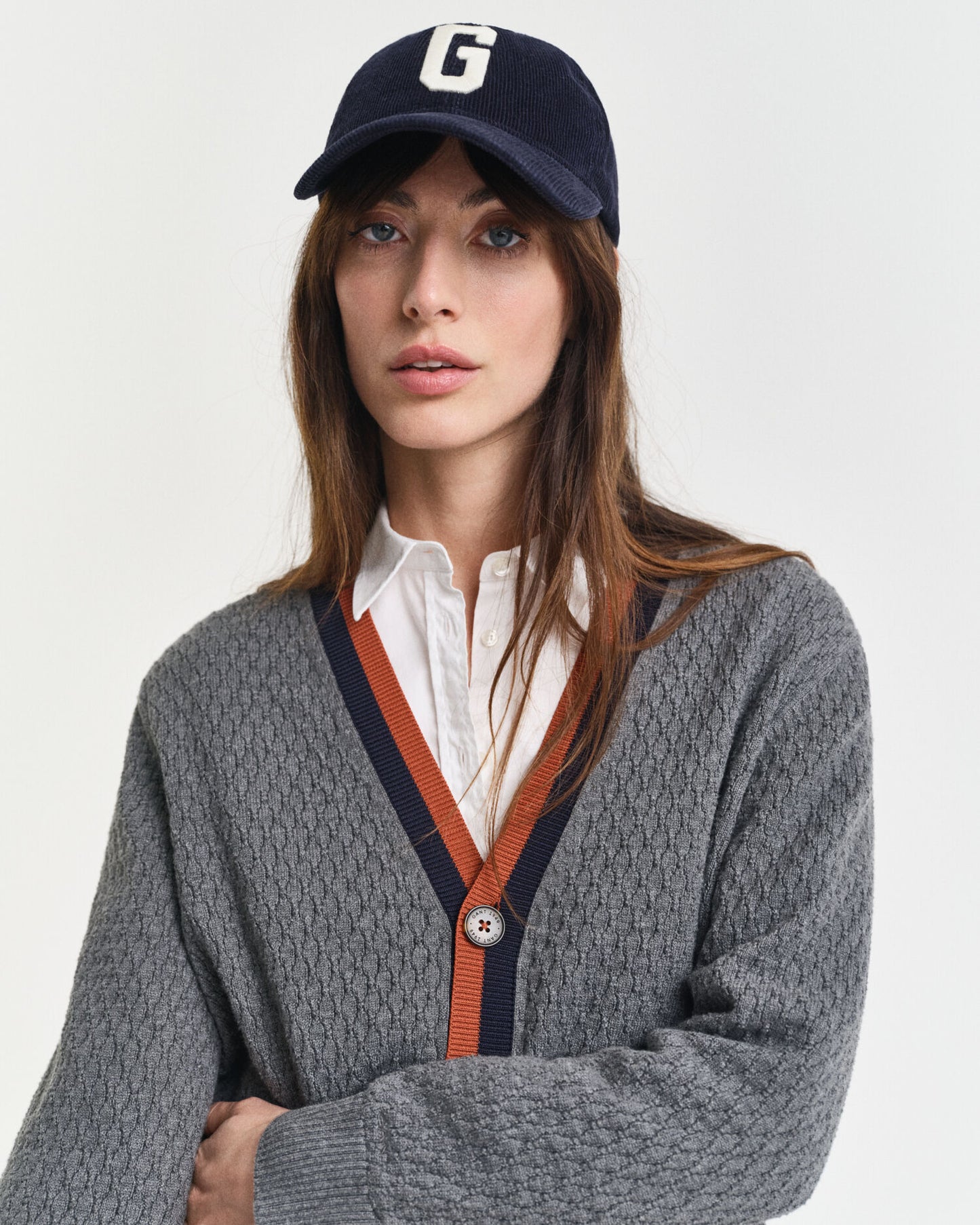 Gilet en coton texturé contrasté