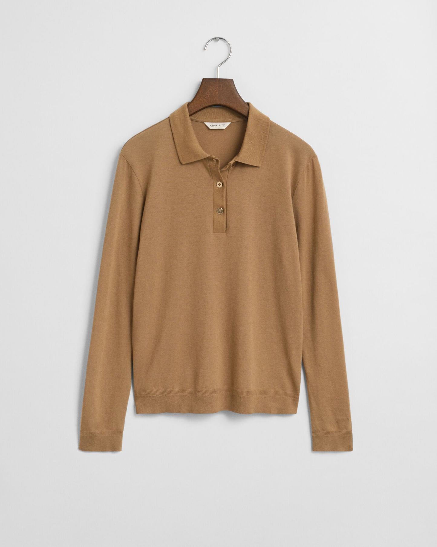 Polo à manches longues boutonné sans coutures