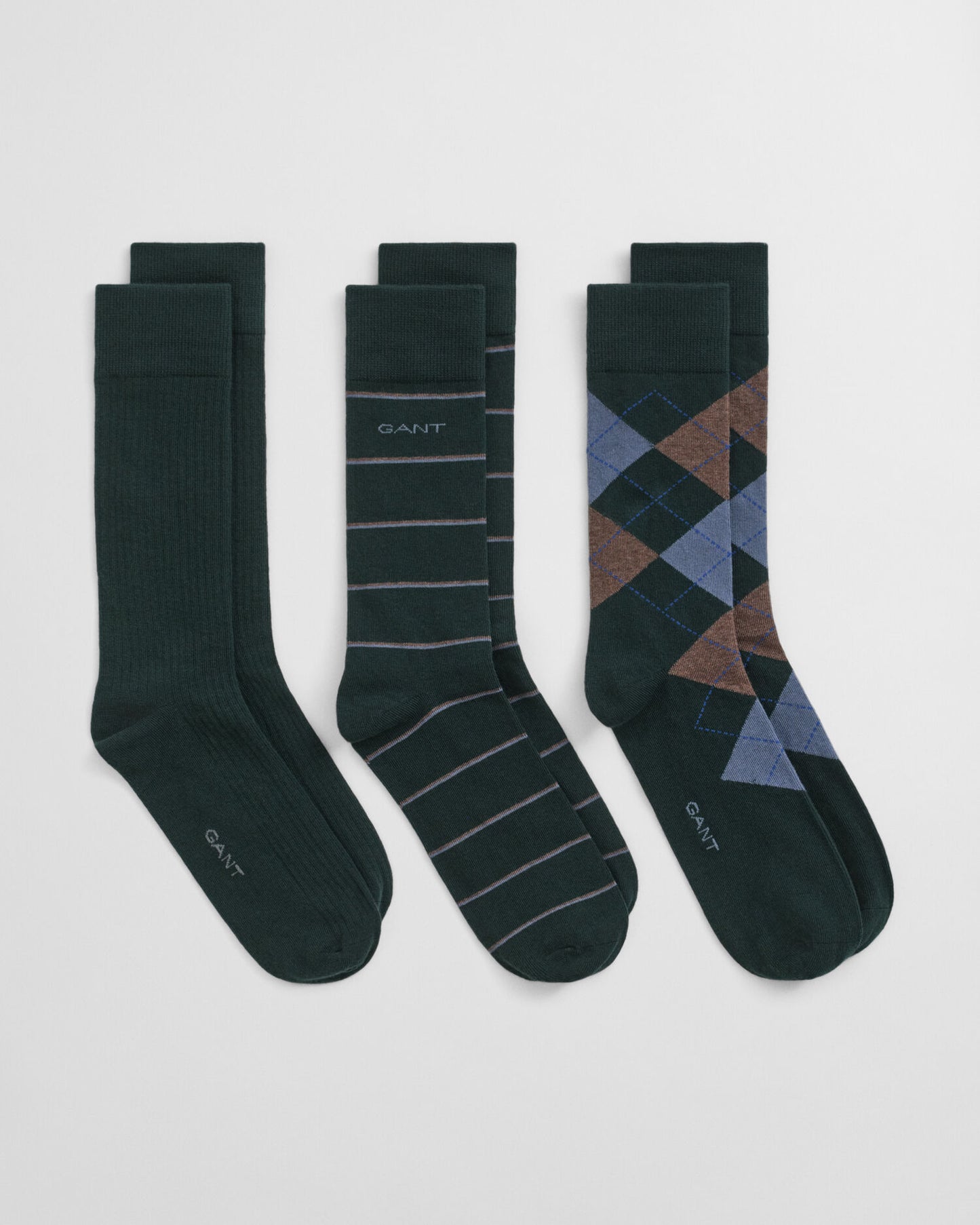 3er-Pack Argyle- & Streifensocken