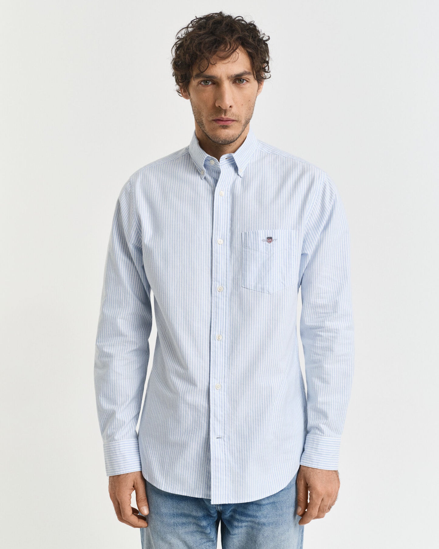 Chemise Oxford classique rayée banquier coupe regular