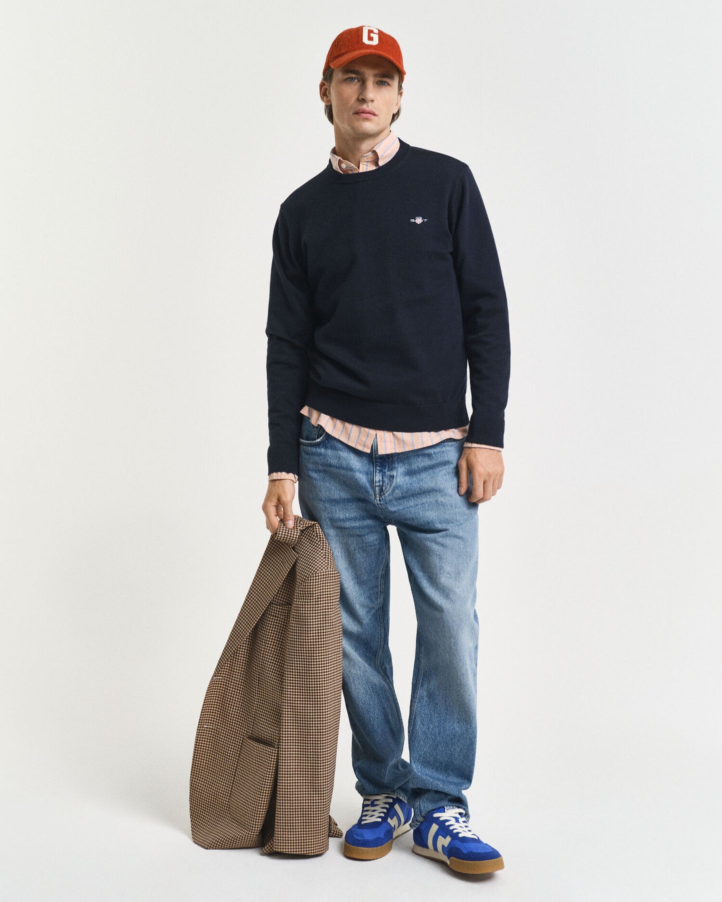 Pull col rond en coton classique