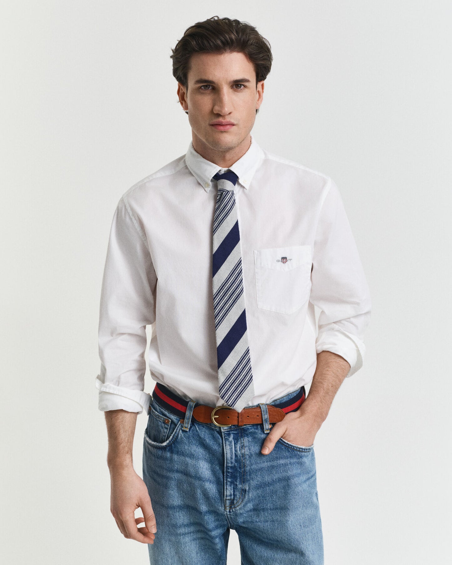 Chemise classique en popeline coupe droite