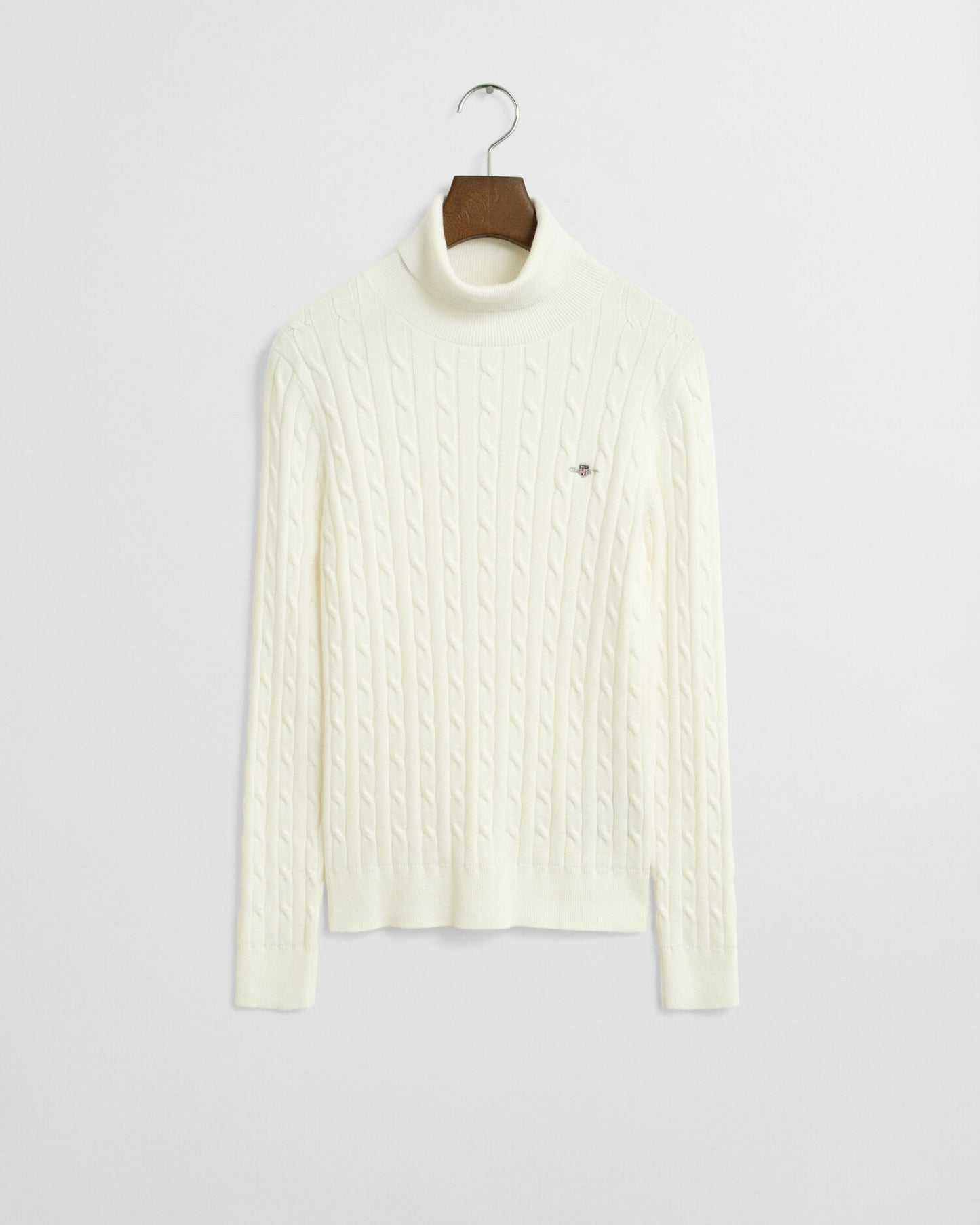 Rollkragenpullover aus Stretch-Baumwollkabelstrick