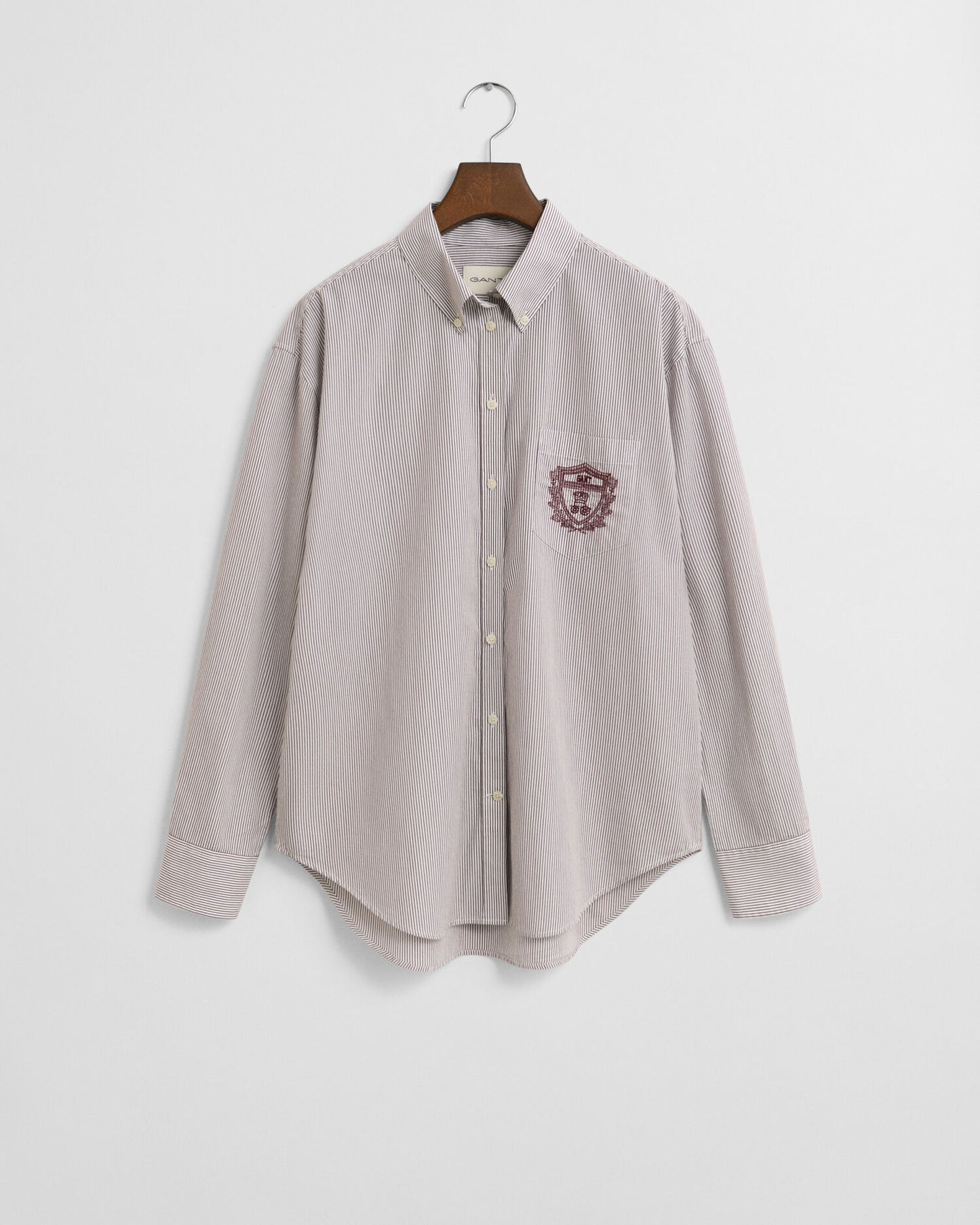 Chemise en popeline classique décontractée à motifs
