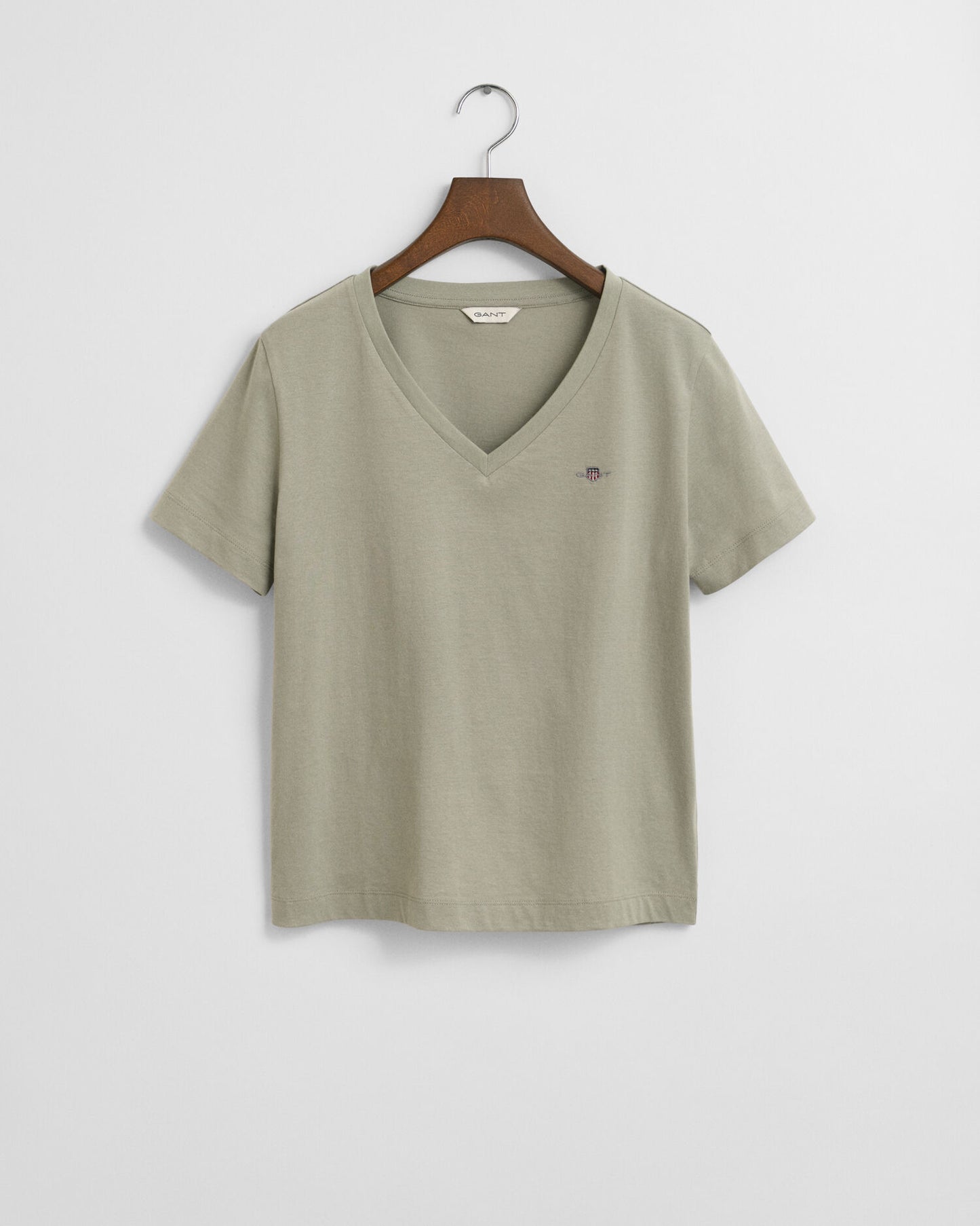 Schild-V-Ausschnitt-T-Shirt