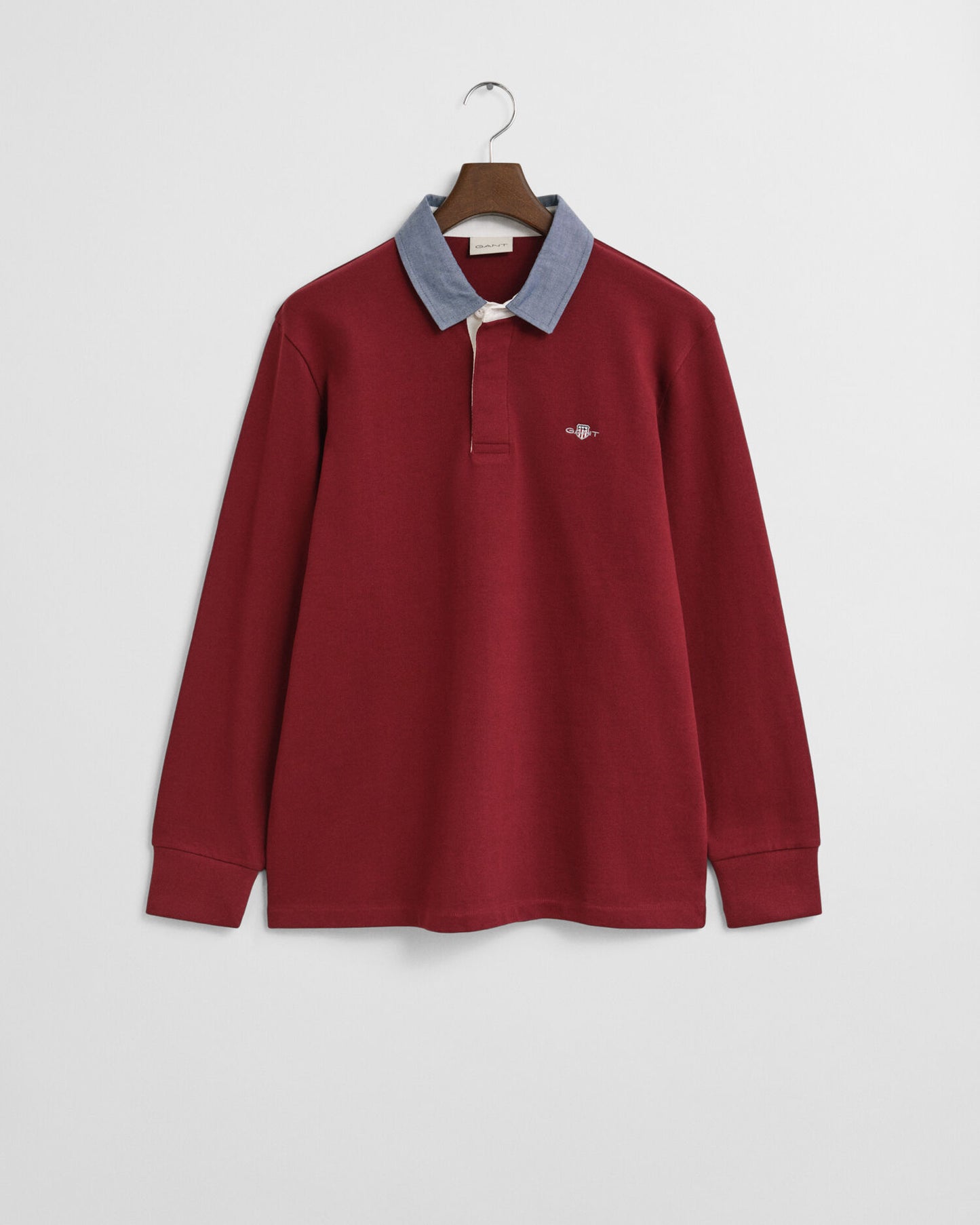 Schweres Rugbyshirt mit Chambray-Kragen