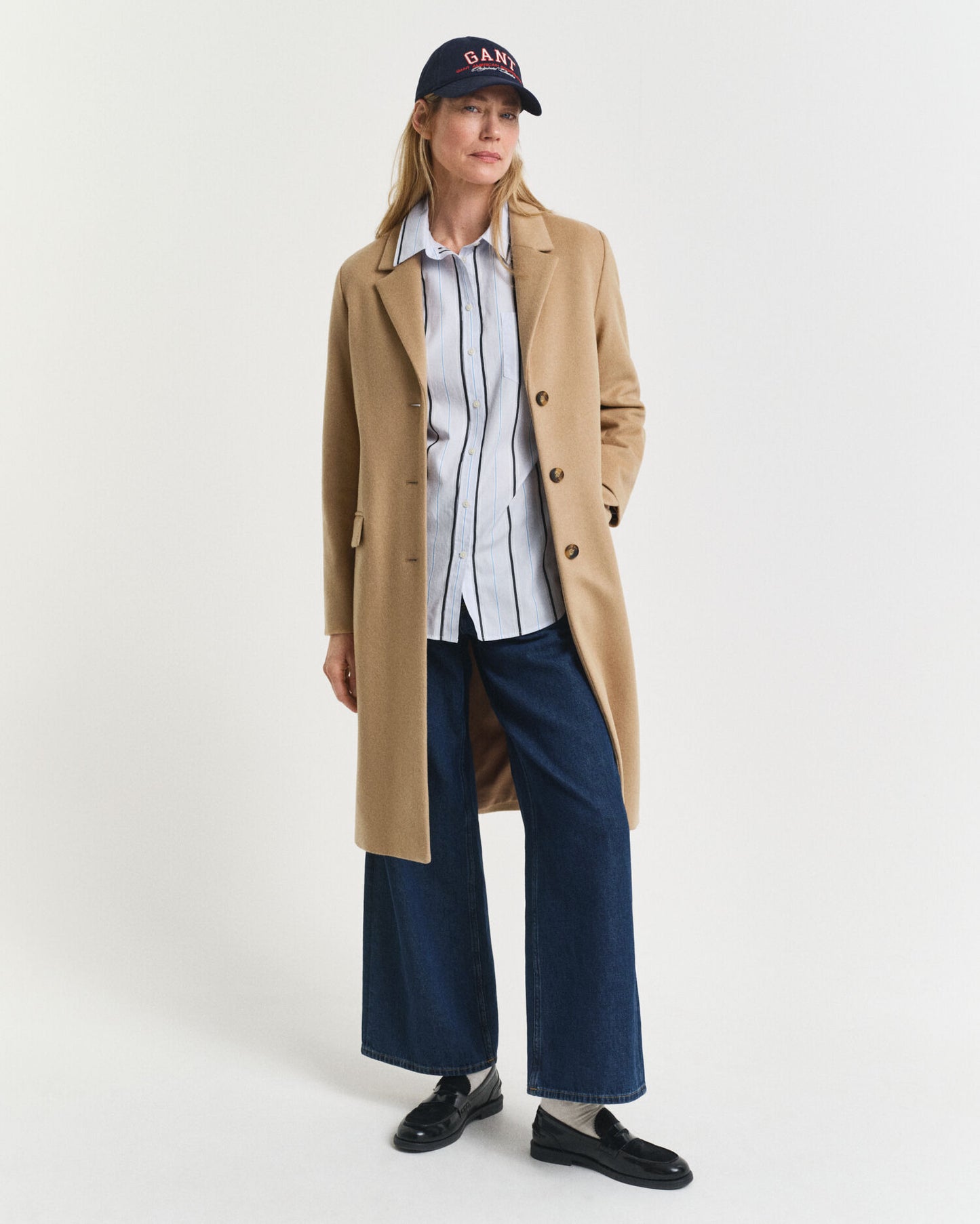 Manteau en laine mélangée coupe classique