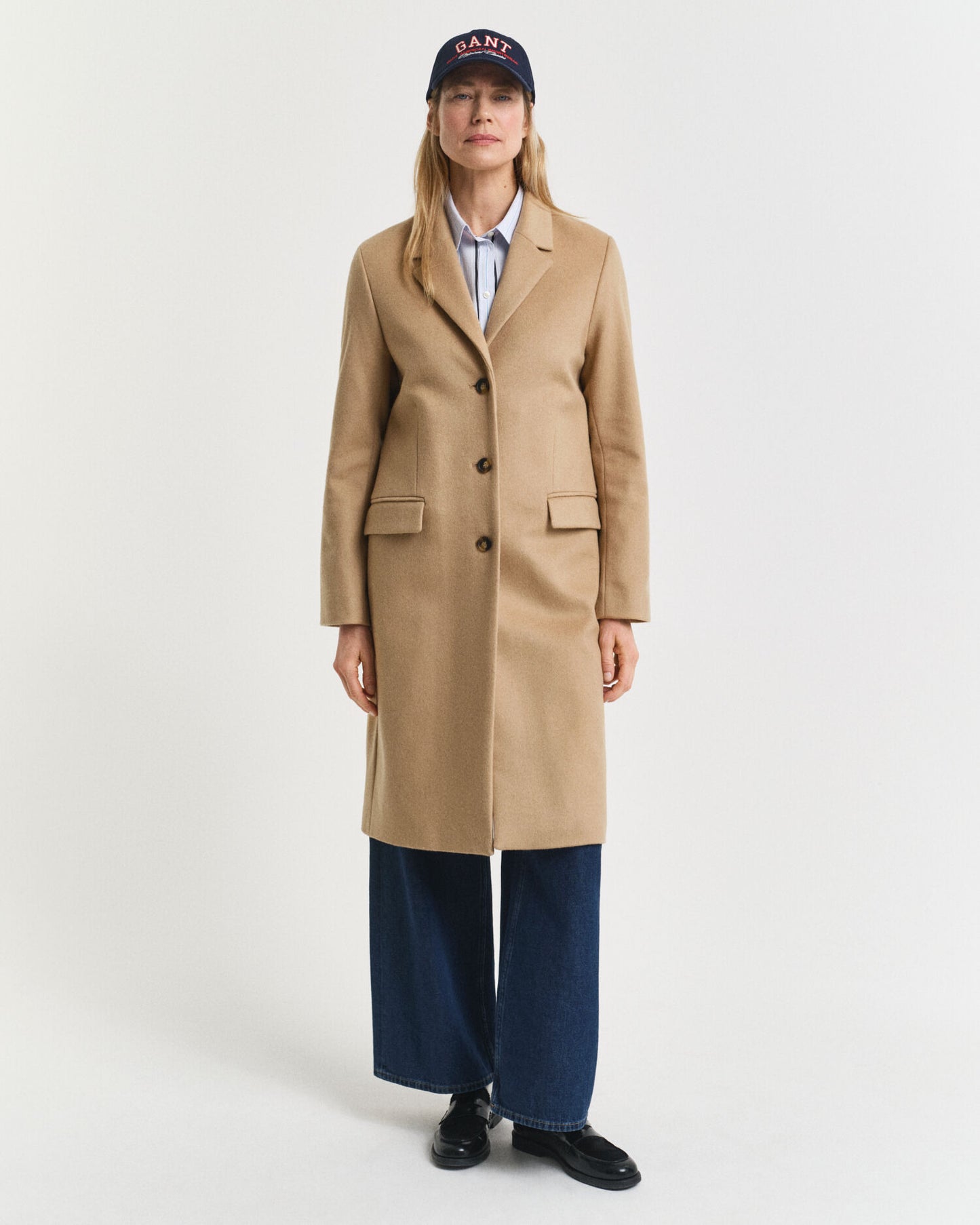 Manteau en laine mélangée coupe classique