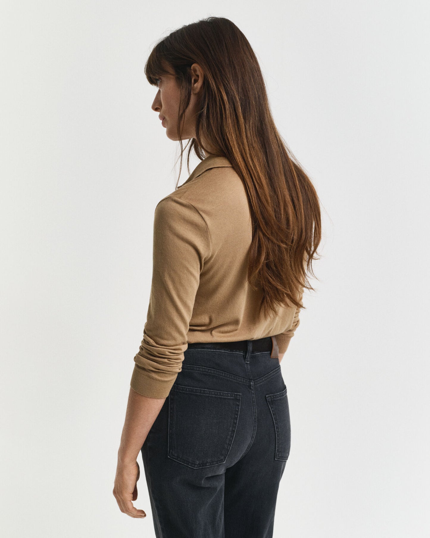 Polo à manches longues boutonné sans coutures