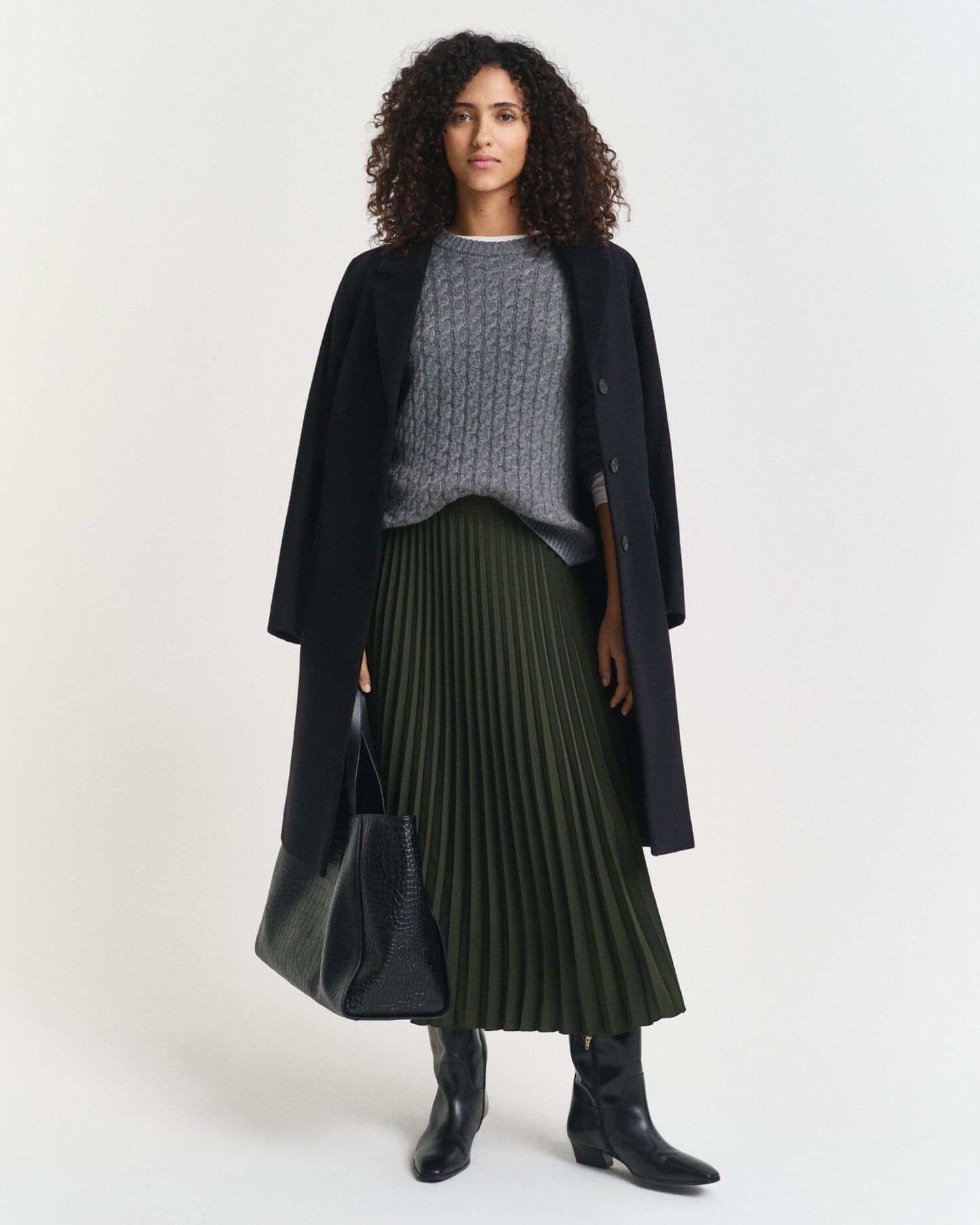 Pleated Midi Skirt