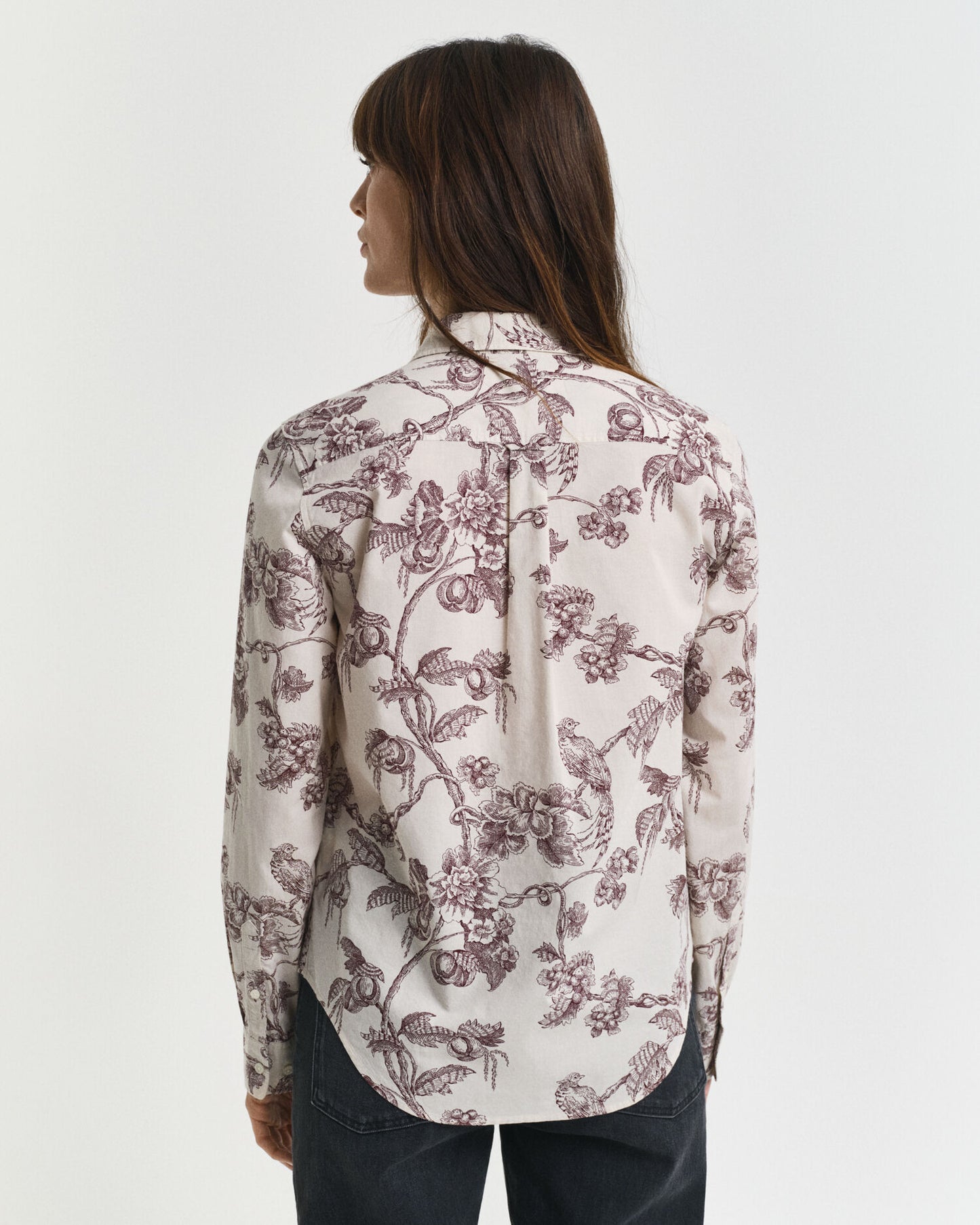 Hemd aus Baumwollvoile mit Baumprint, Regular Fit