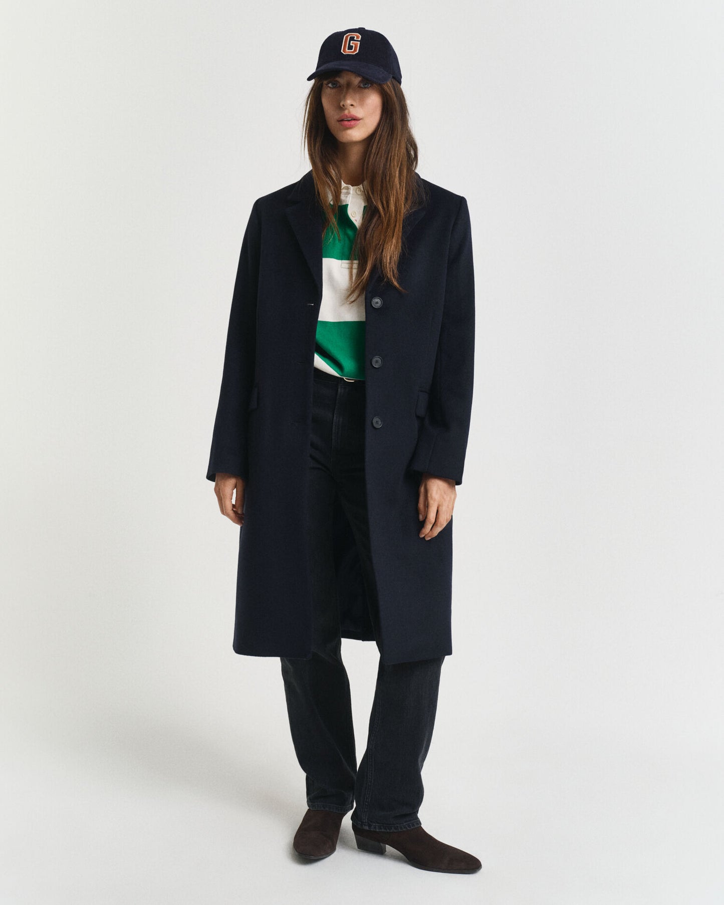 Manteau en laine mélangée coupe classique