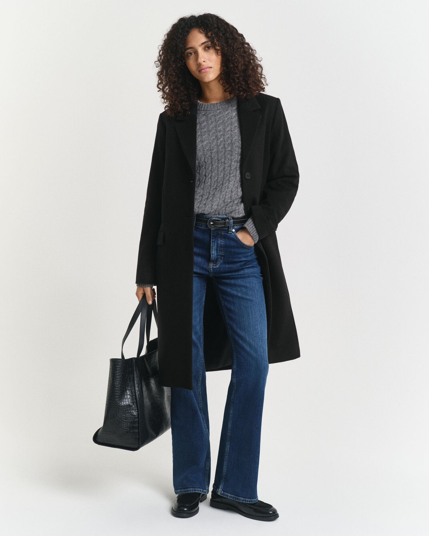Manteau en laine mélangée coupe classique