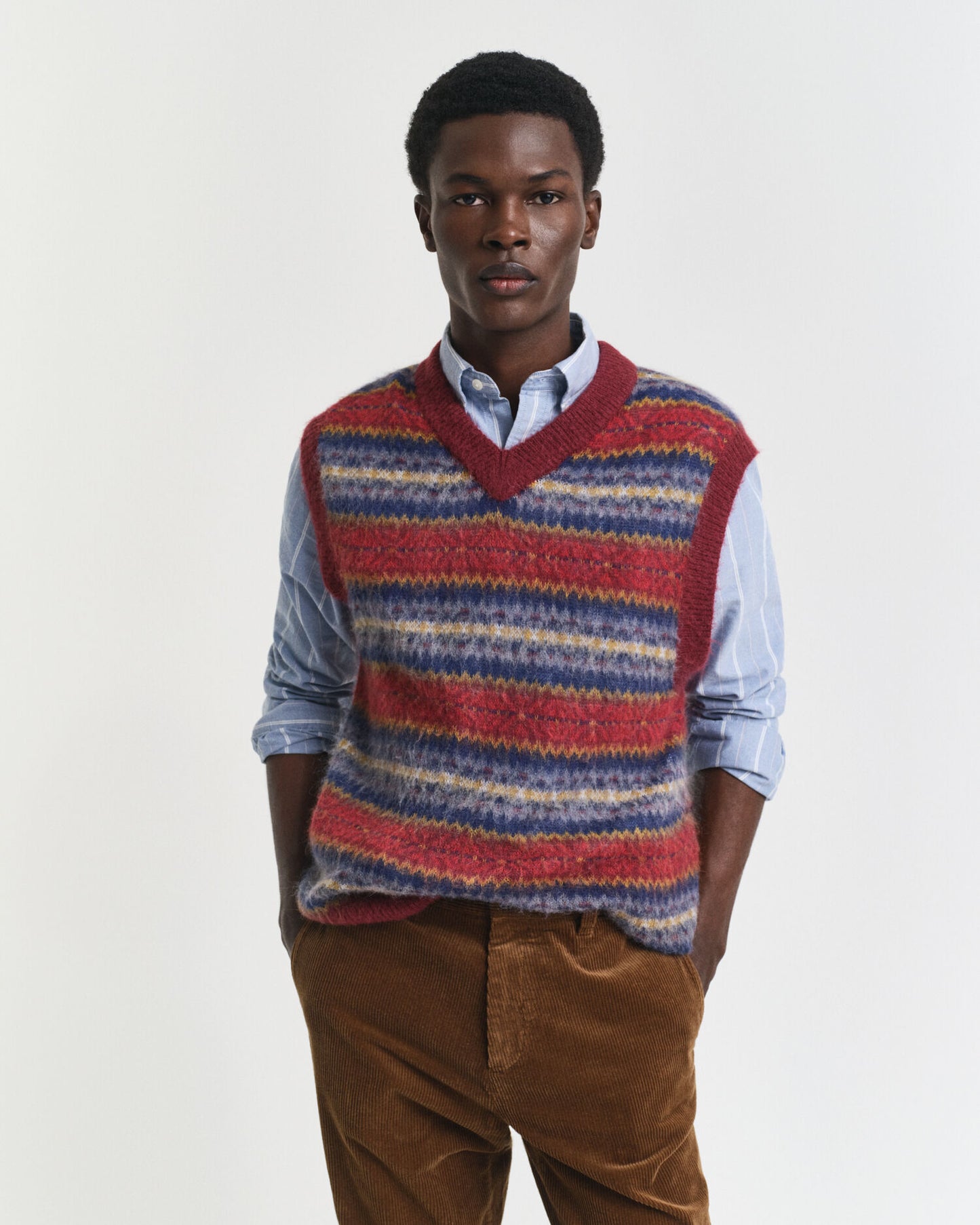 Gilet en jacquard brossé
