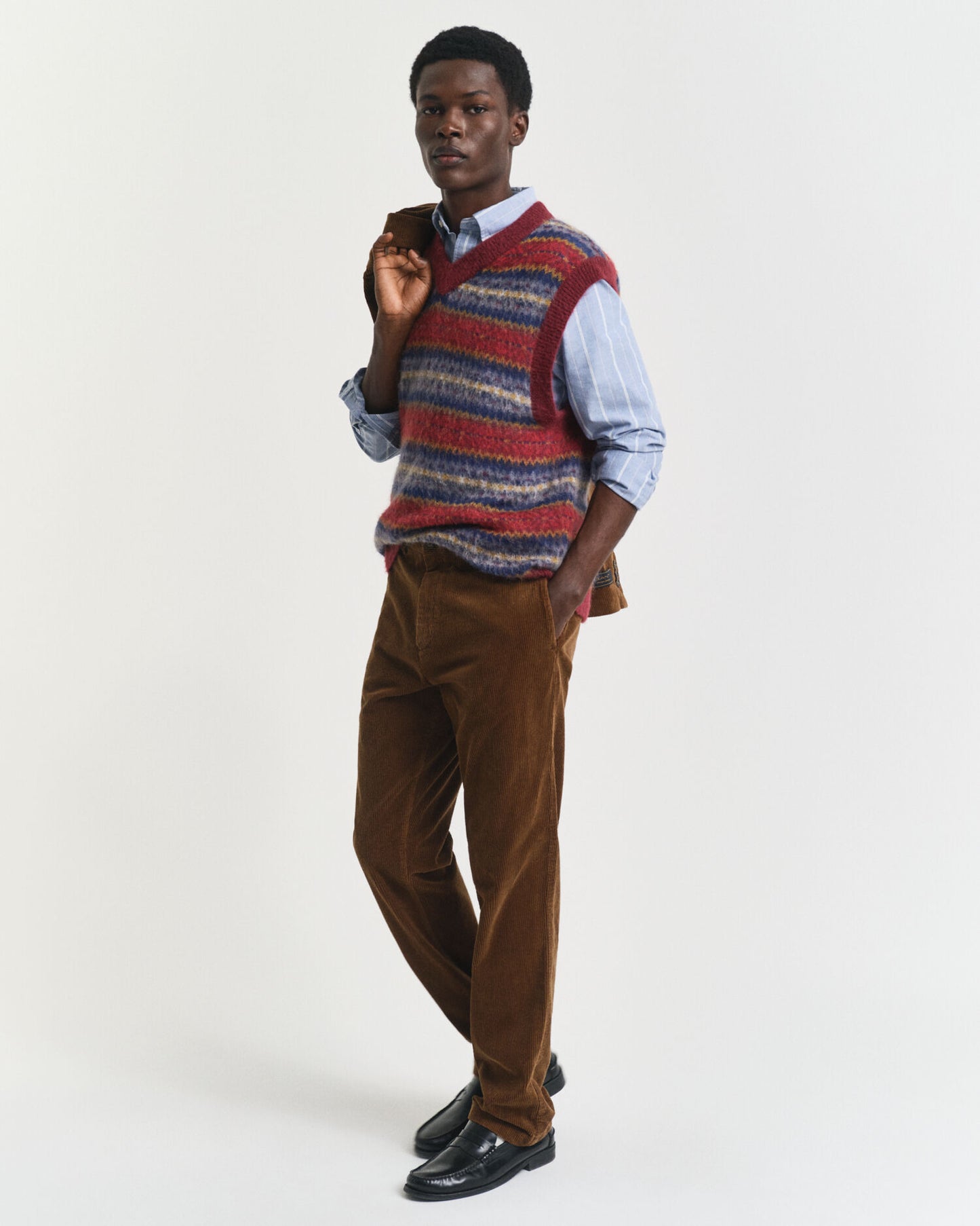 Gilet en jacquard brossé