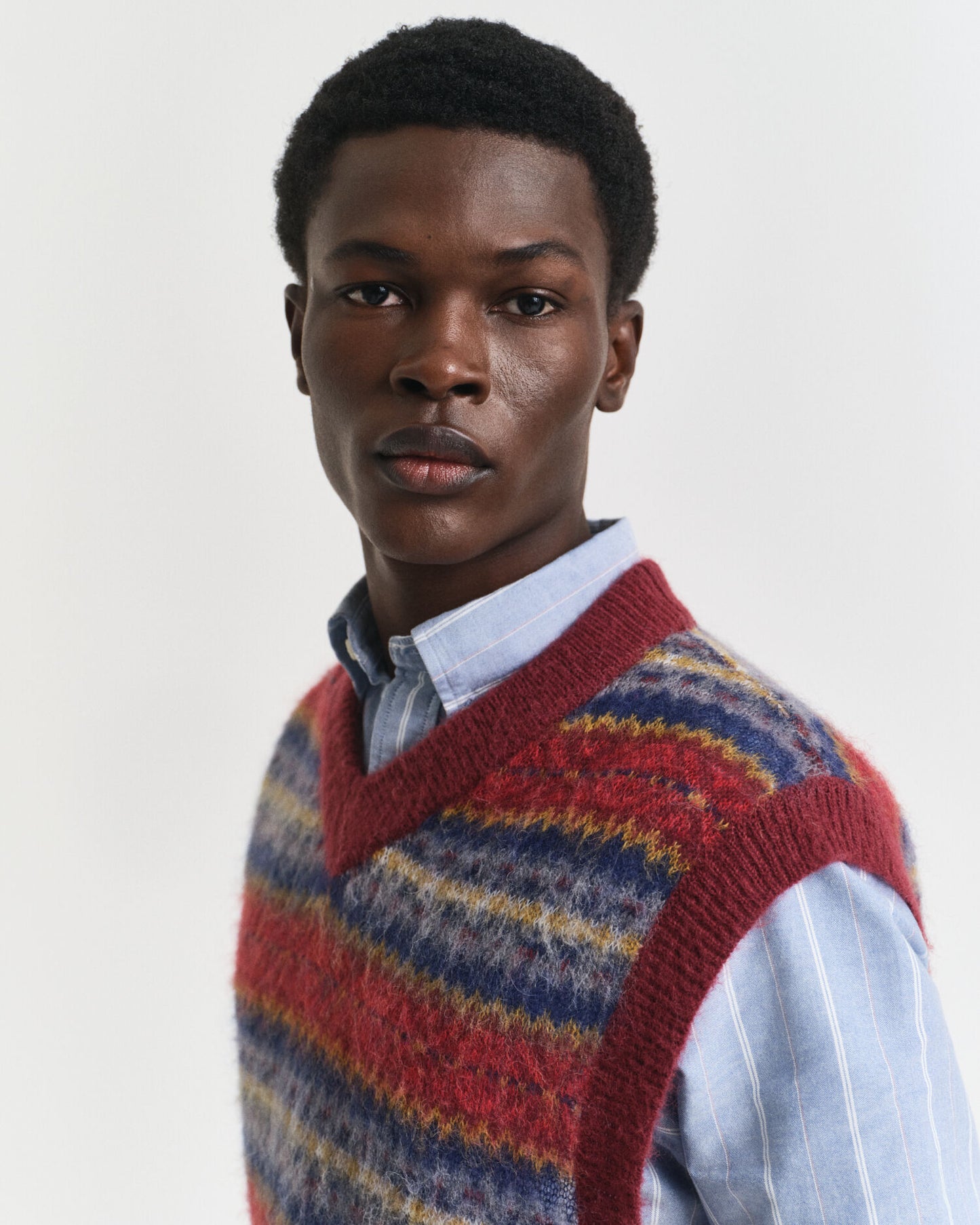 Gilet en jacquard brossé