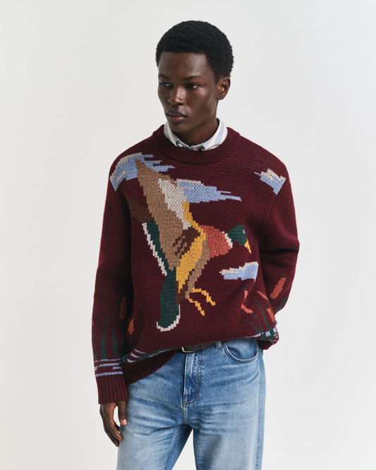Crewneck-Sweatshirt mit Vogelmotiv