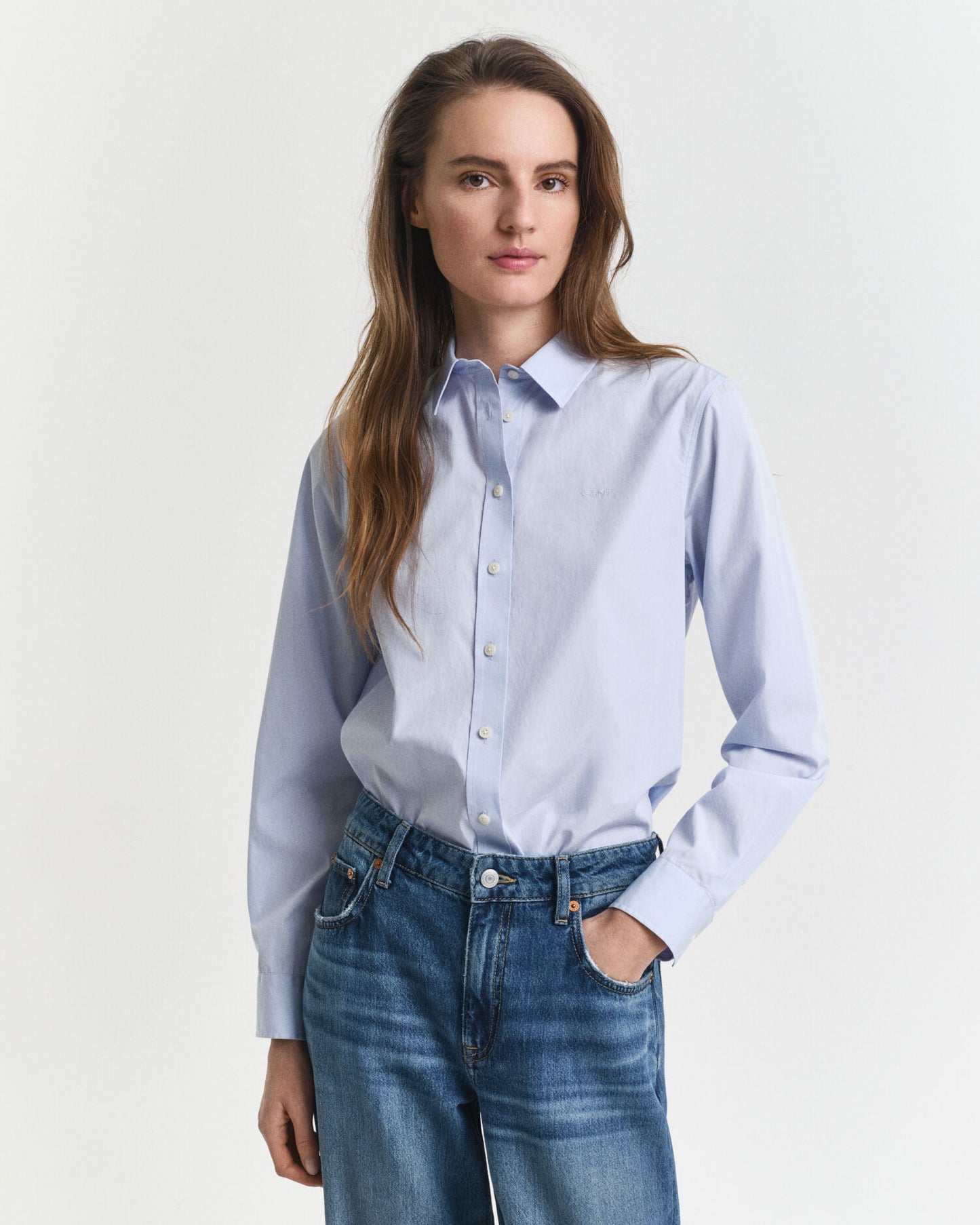 Chemise classique en popeline coupe droite