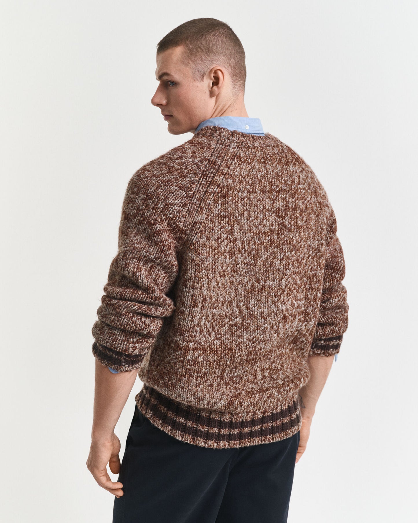 Meliertes Crewneck-Sweatshirt aus Wolle