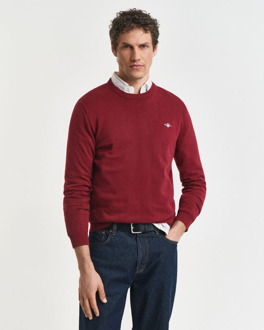 Klassischer Rundhals-Pullover aus Baumwolle