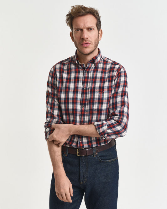 Regular Fit Checked Windblown Flannel Shirt