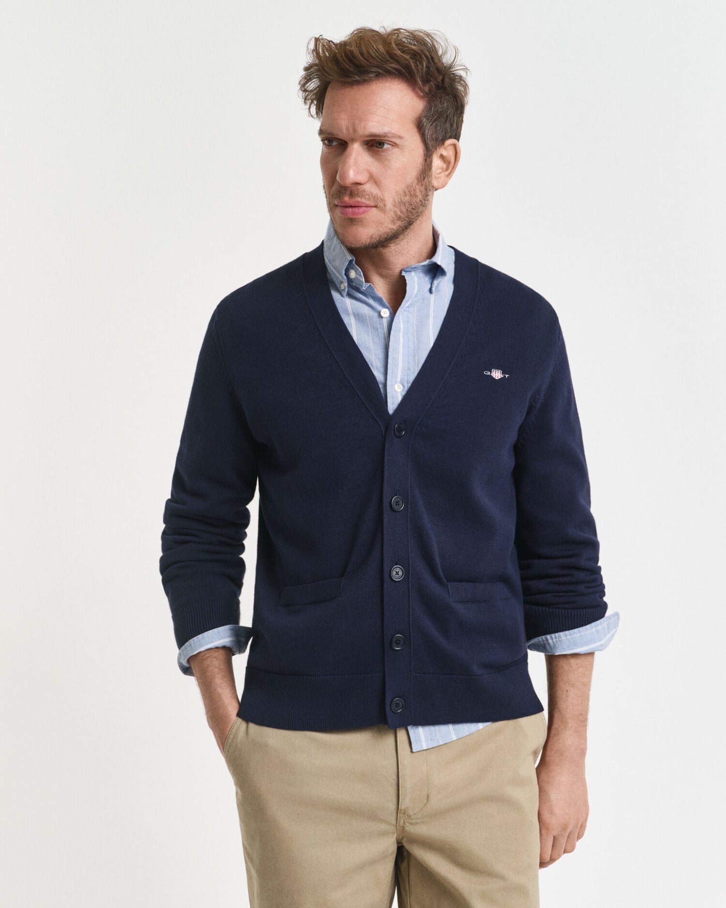 Legere Baumwollstrickjacke