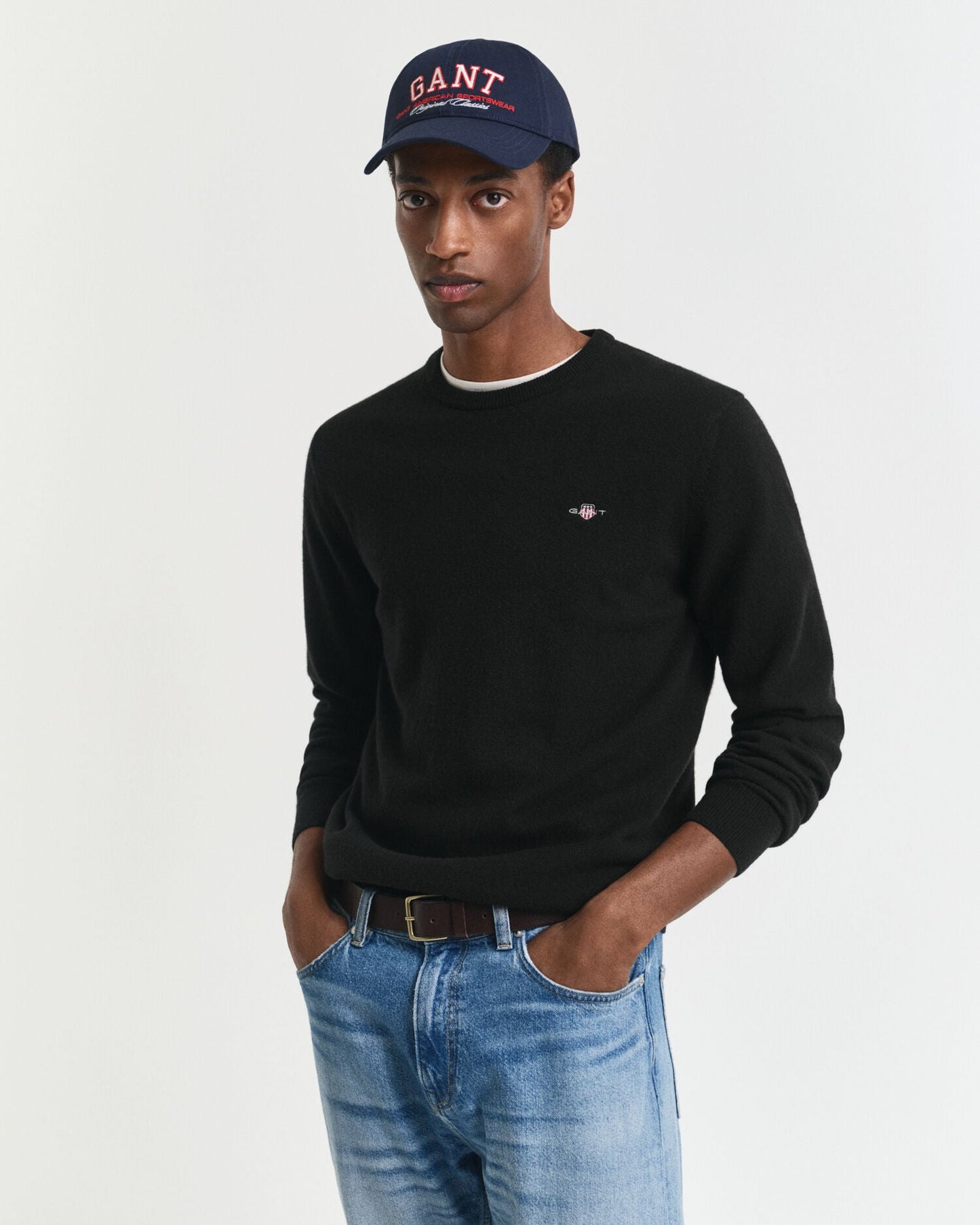 Pullover aus besonders feiner Lammwolle mit Rundhalsausschnitt