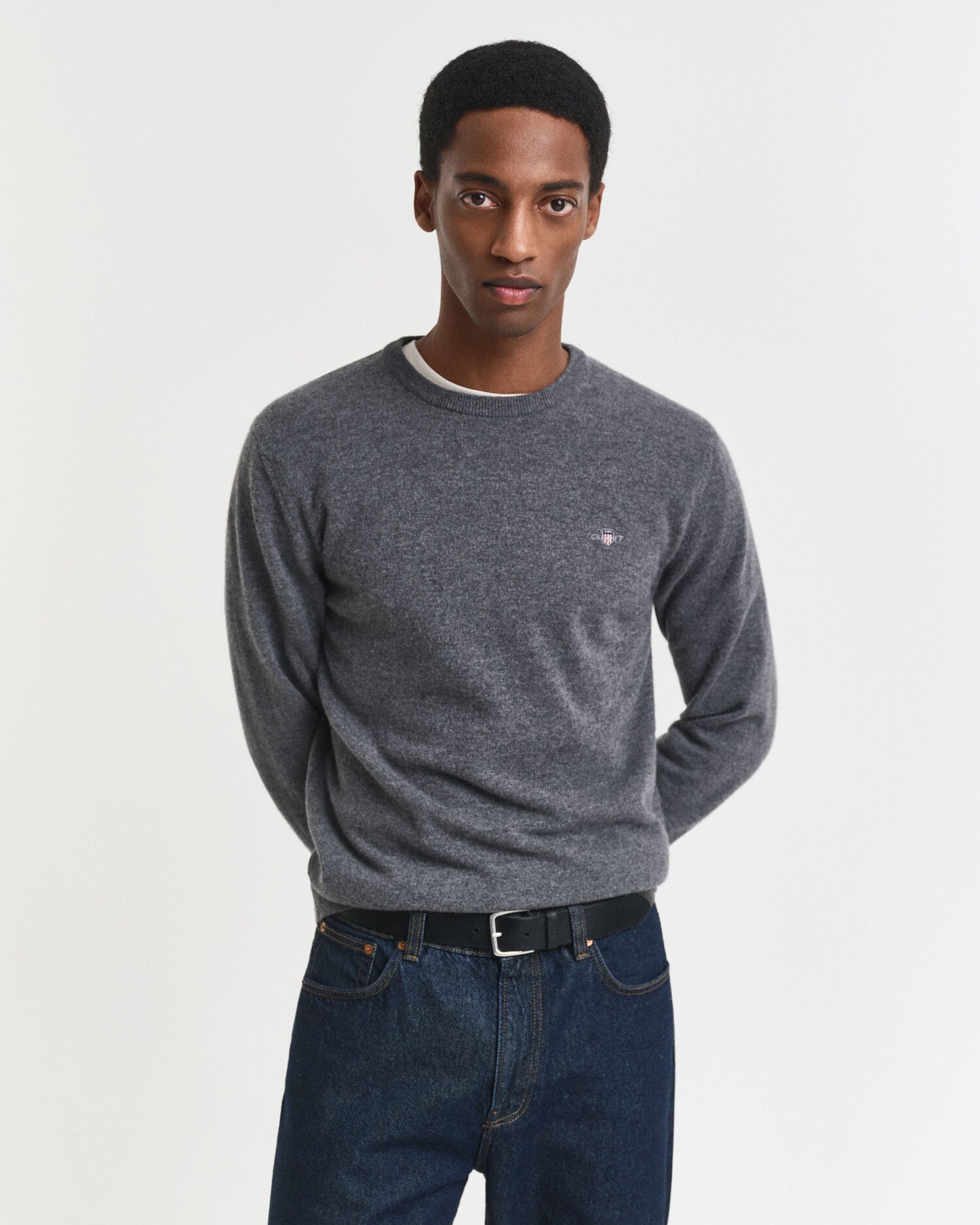 Pull col rond en laine d'agneau super fine