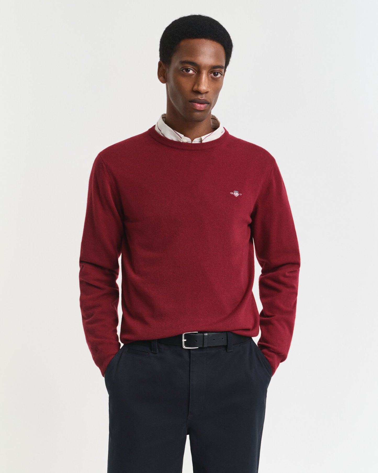 Pull col rond en laine d'agneau super fine