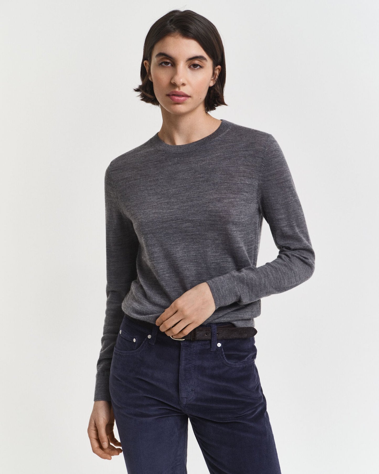 Pullover aus extrafeiner Merinowolle mit Rundhalsausschnitt