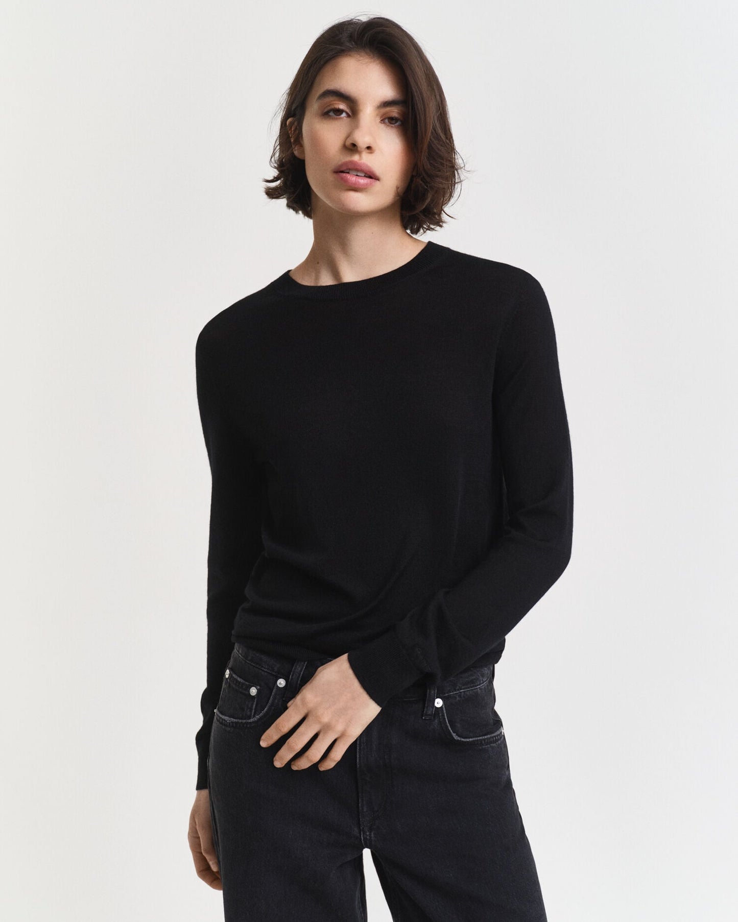 Pullover aus extrafeiner Merinowolle mit Rundhalsausschnitt
