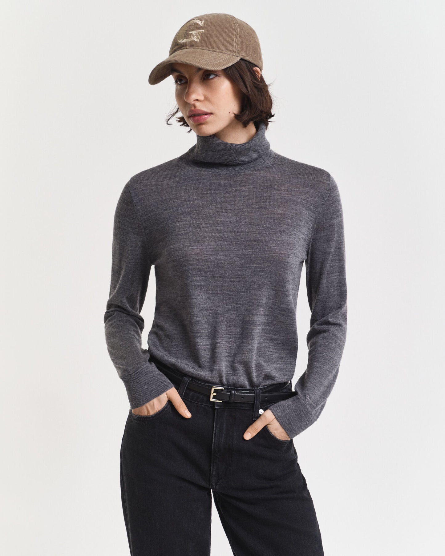 Rollkragenpullover aus extrafeiner Merinowolle