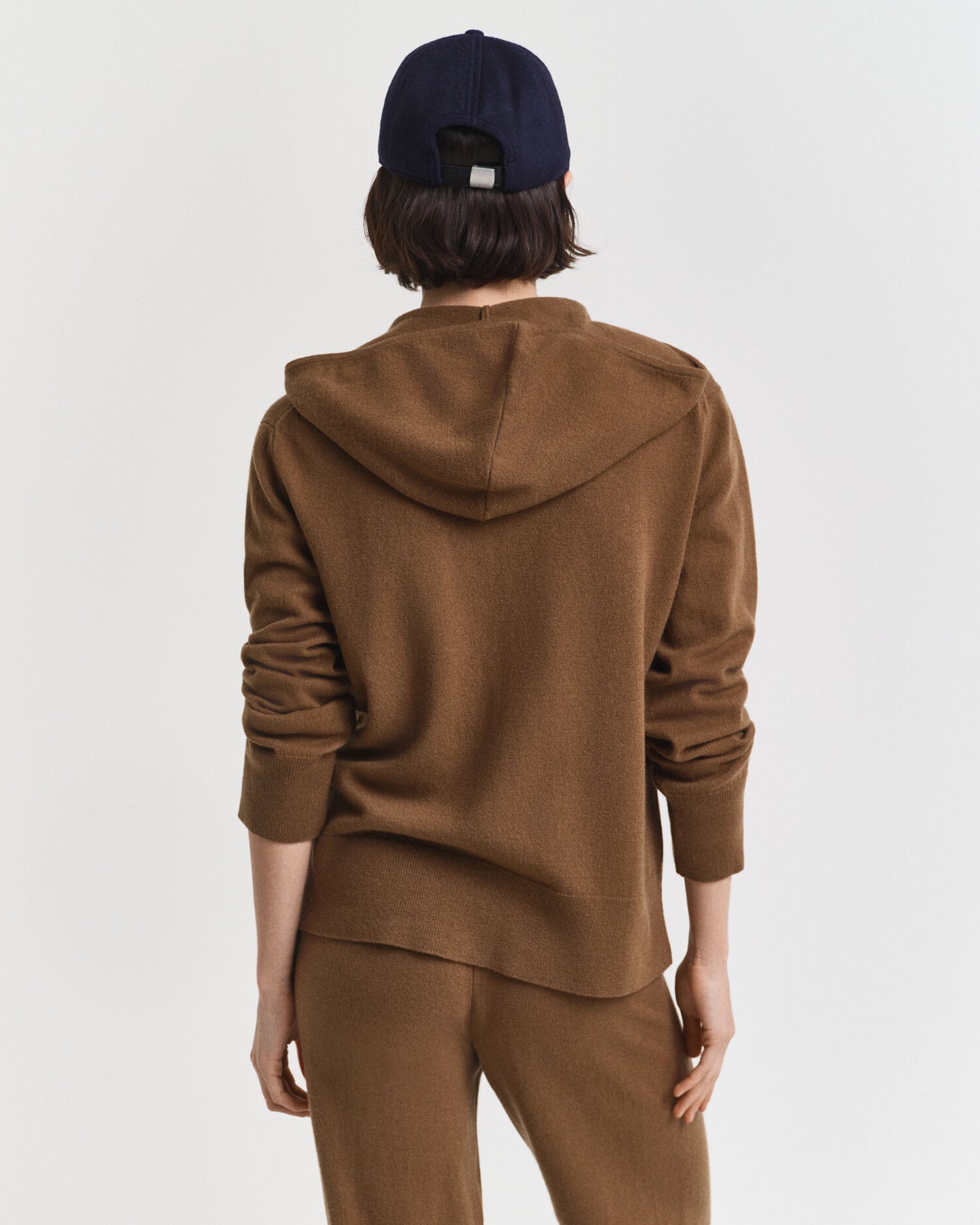 Sweat à capuche zippé en agneau superfin