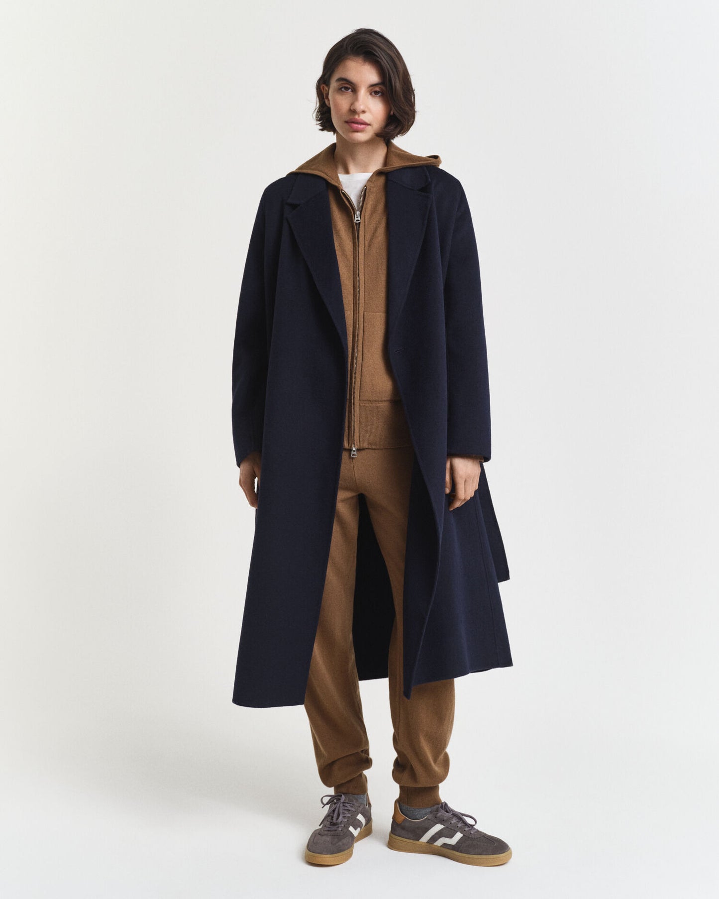 Sweat à capuche zippé en agneau superfin