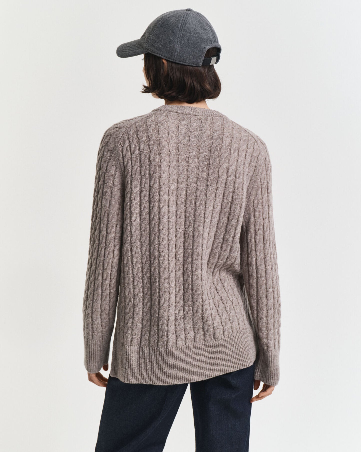 Pullover mit Rundhalsausschnitt aus Wolle mit Zopfmuster