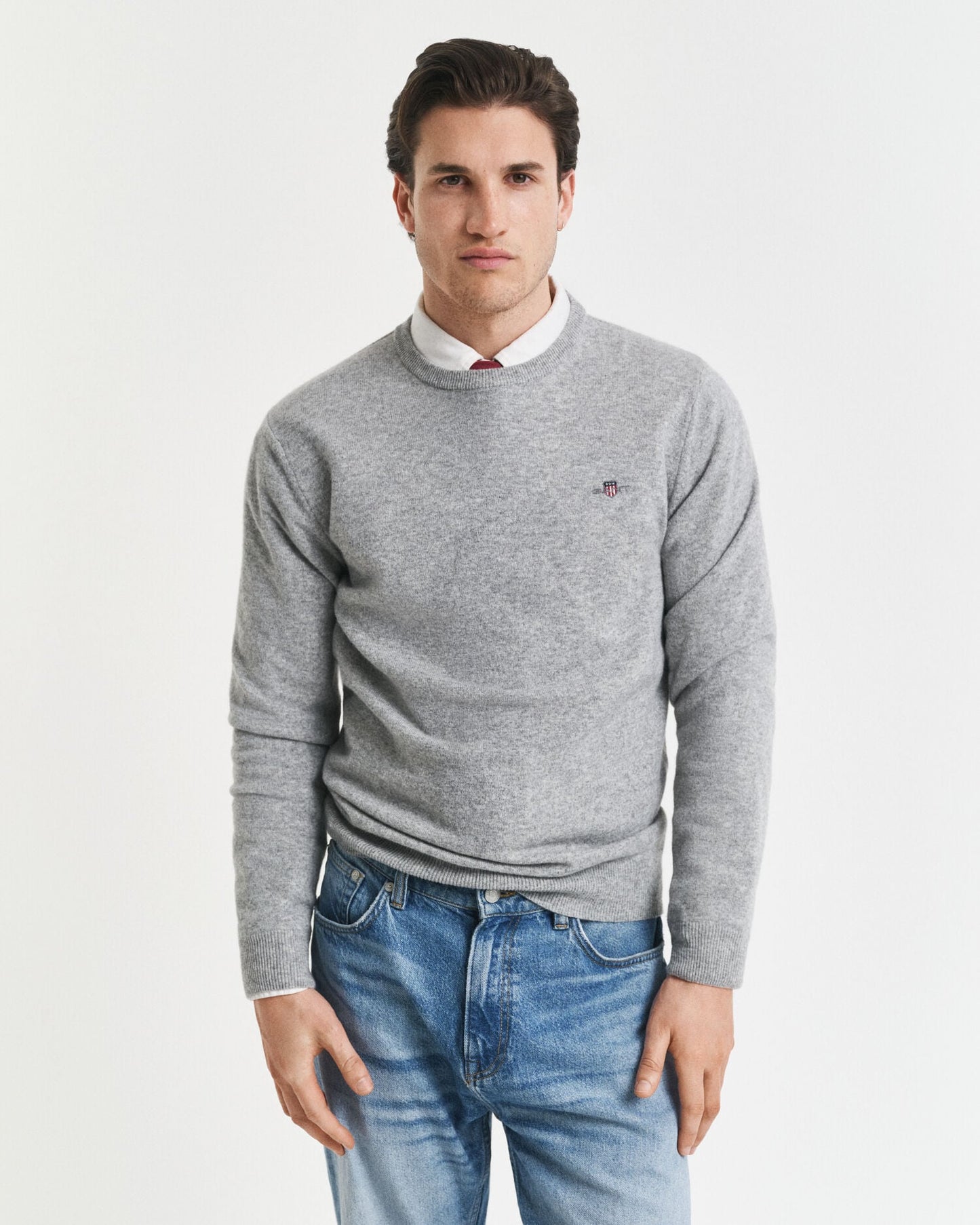 Pullover mit Rundhalsausschnitt aus superfeiner Lammwolle