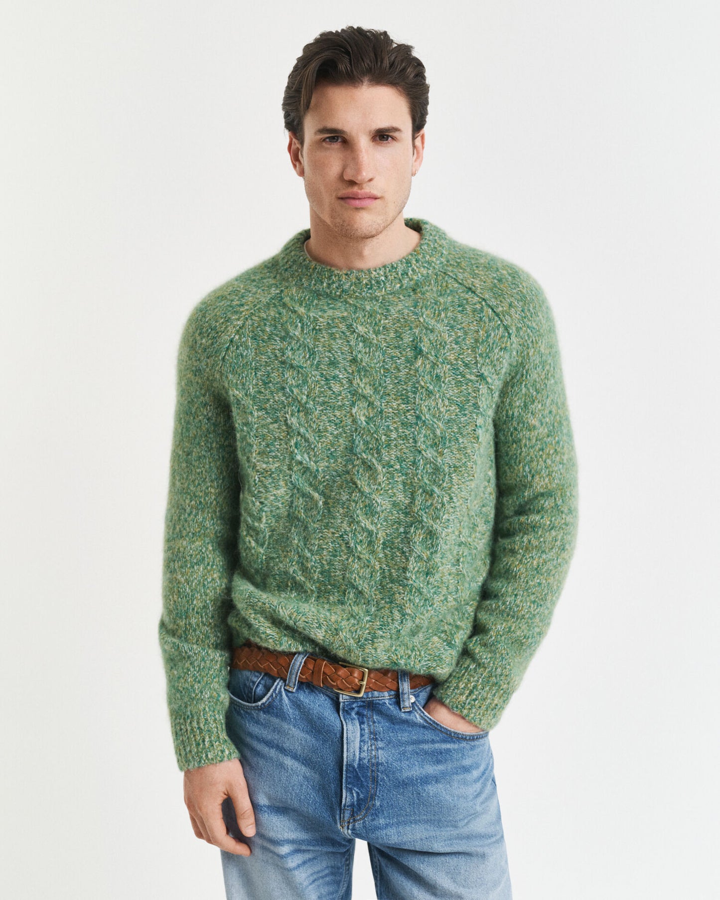 Cable Knit Crew Neck Sweater