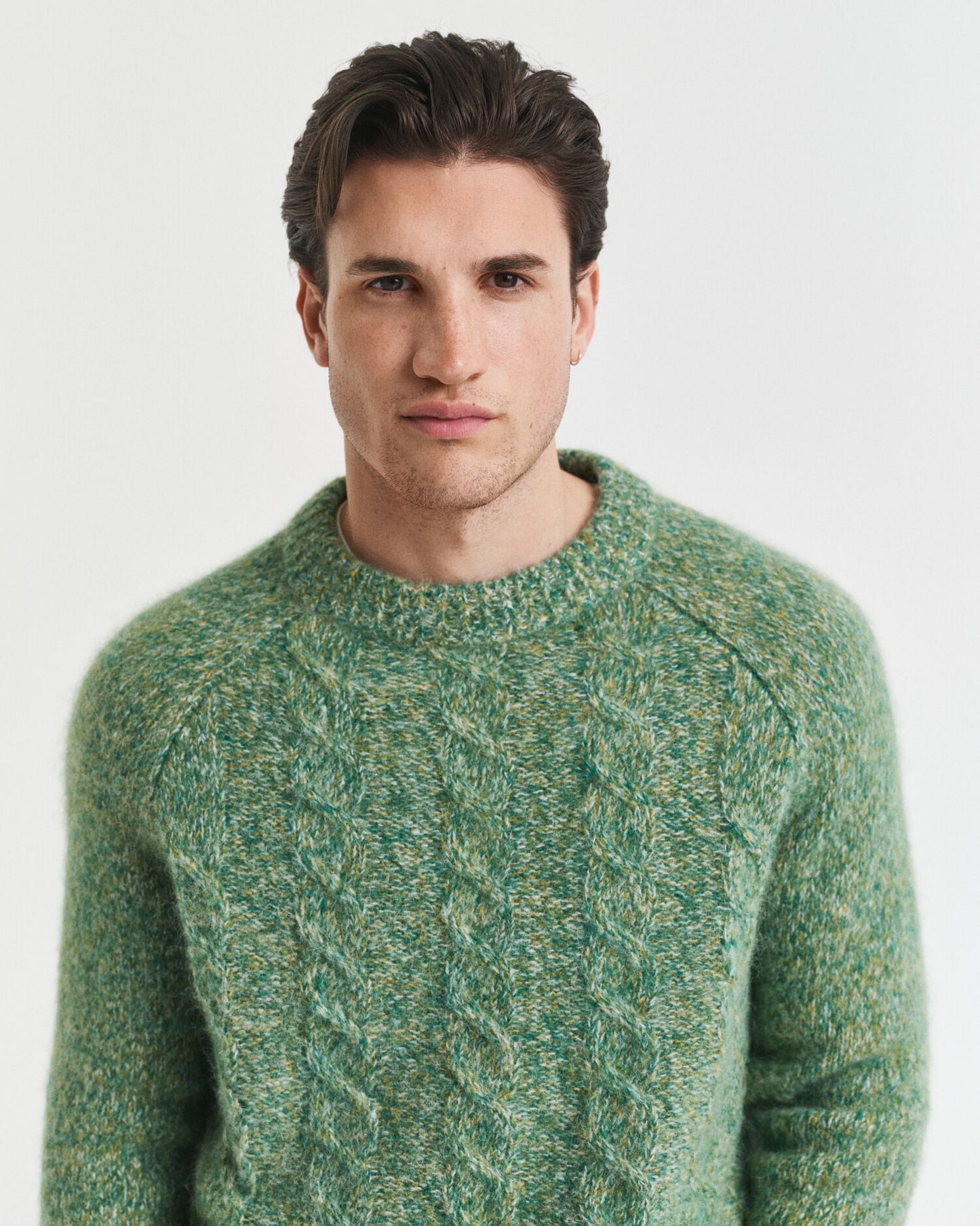 Zopfstrickpullover mit Rundhalsausschnitt