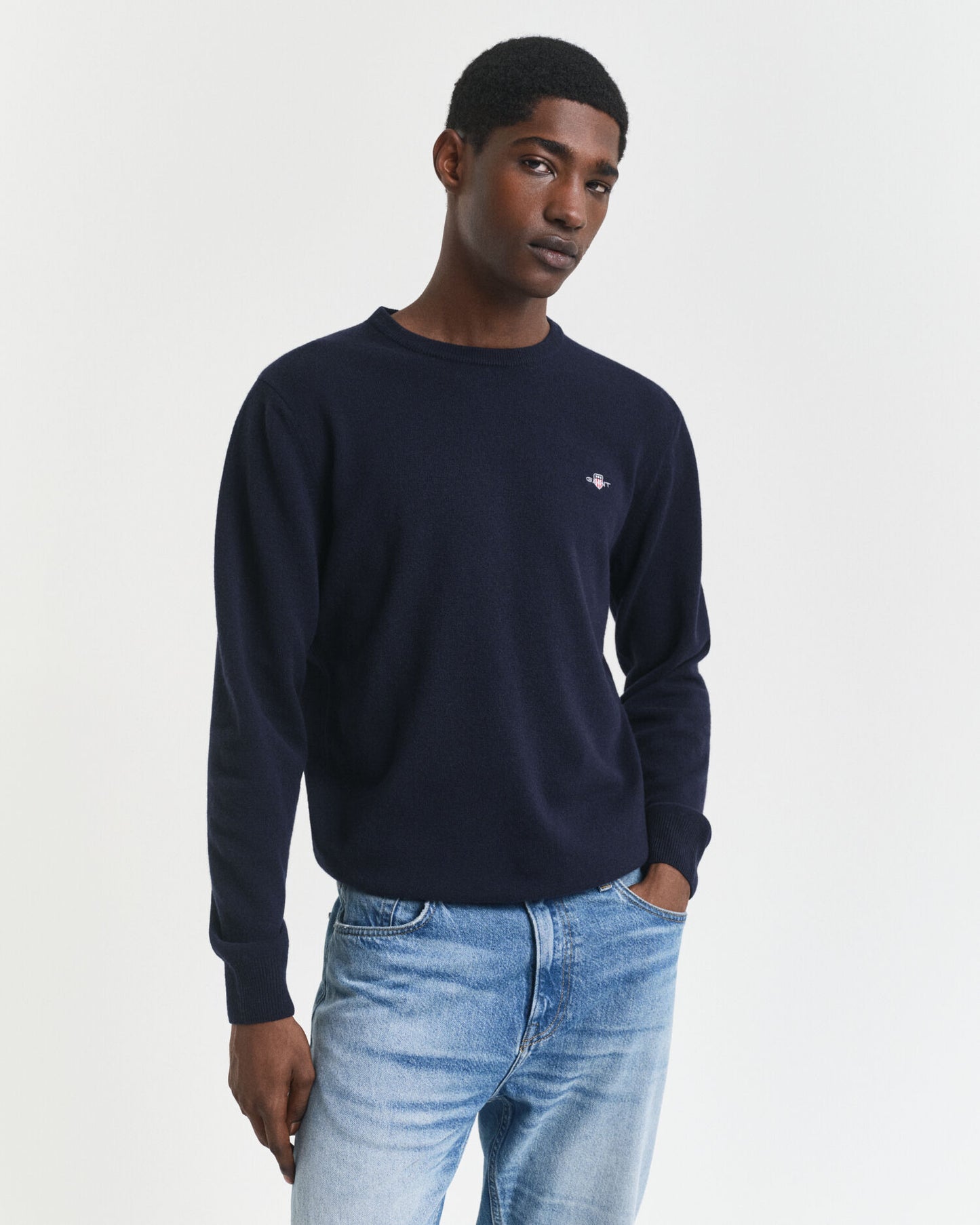 Pull col rond en laine d'agneau super fine