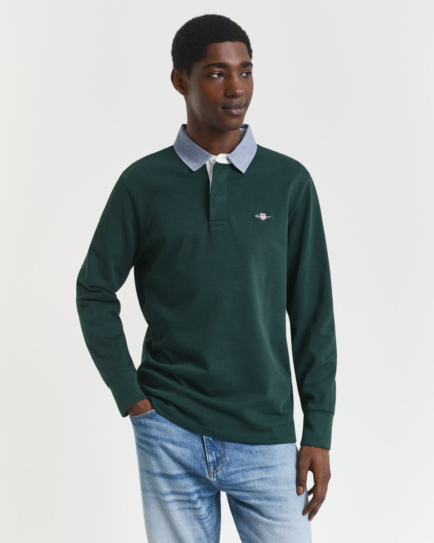 Hemdblusenkragen-Rugby-Shirt aus schwerem Material