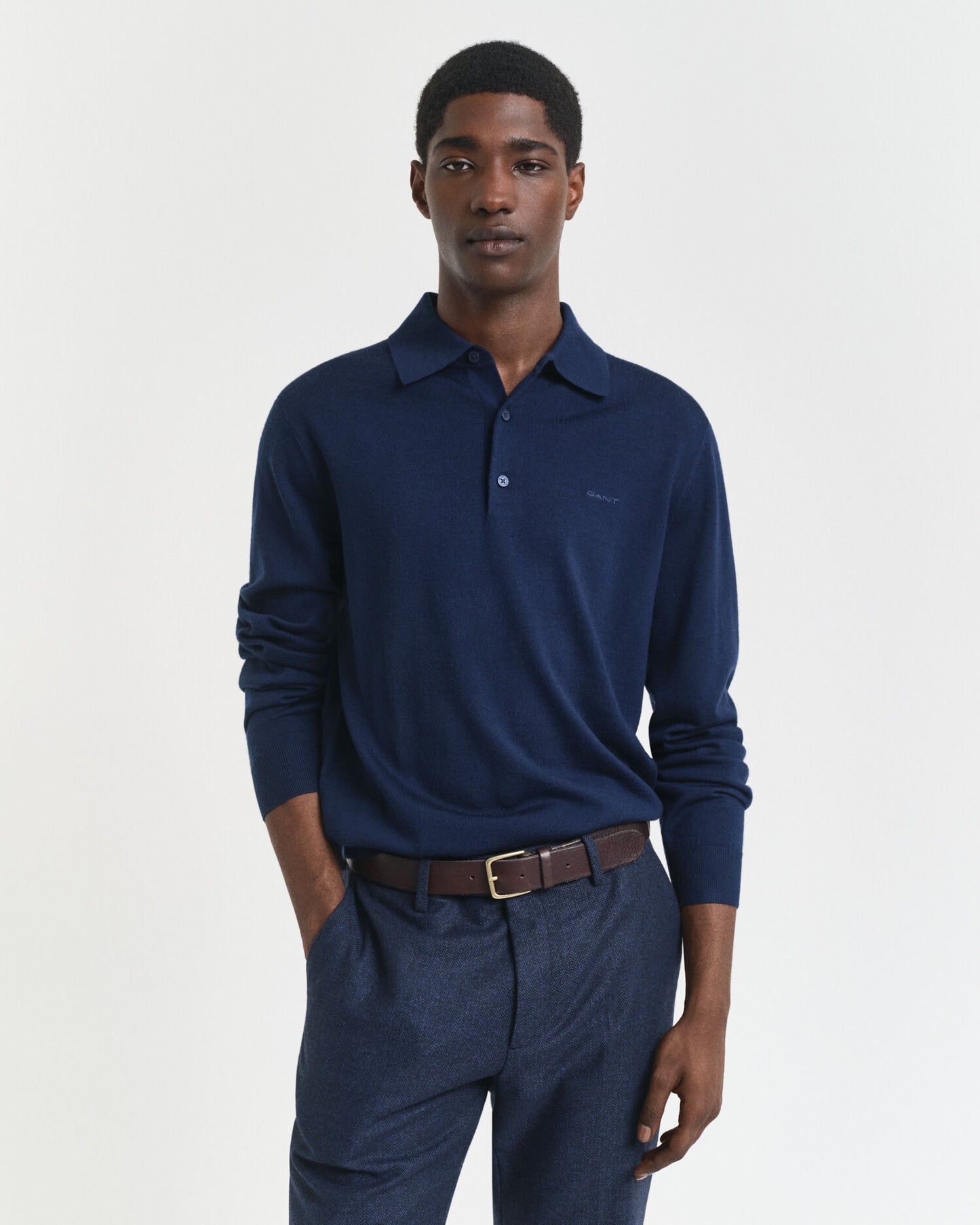 Polo en laine mérinos extrafine