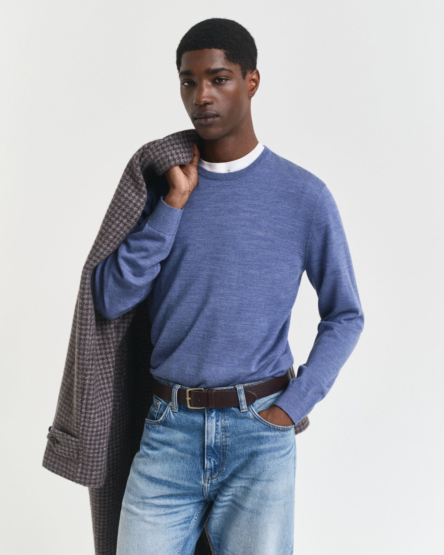 Pullover aus extrafeiner Merinowolle mit Rundhalsausschnitt